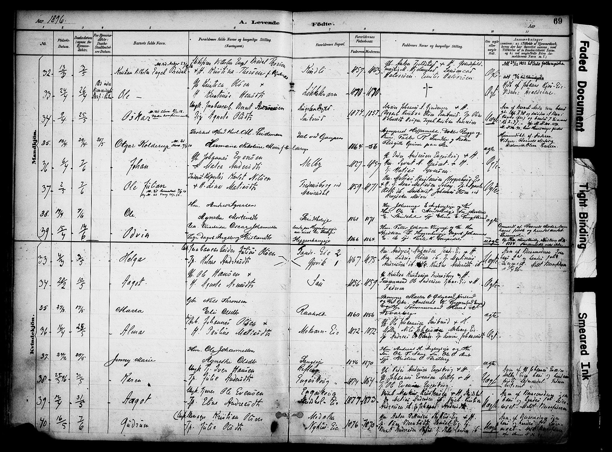 Ringsaker prestekontor, SAH/PREST-014/K/Ka/L0017: Parish register (official) no. 17, 1891-1902, p. 69