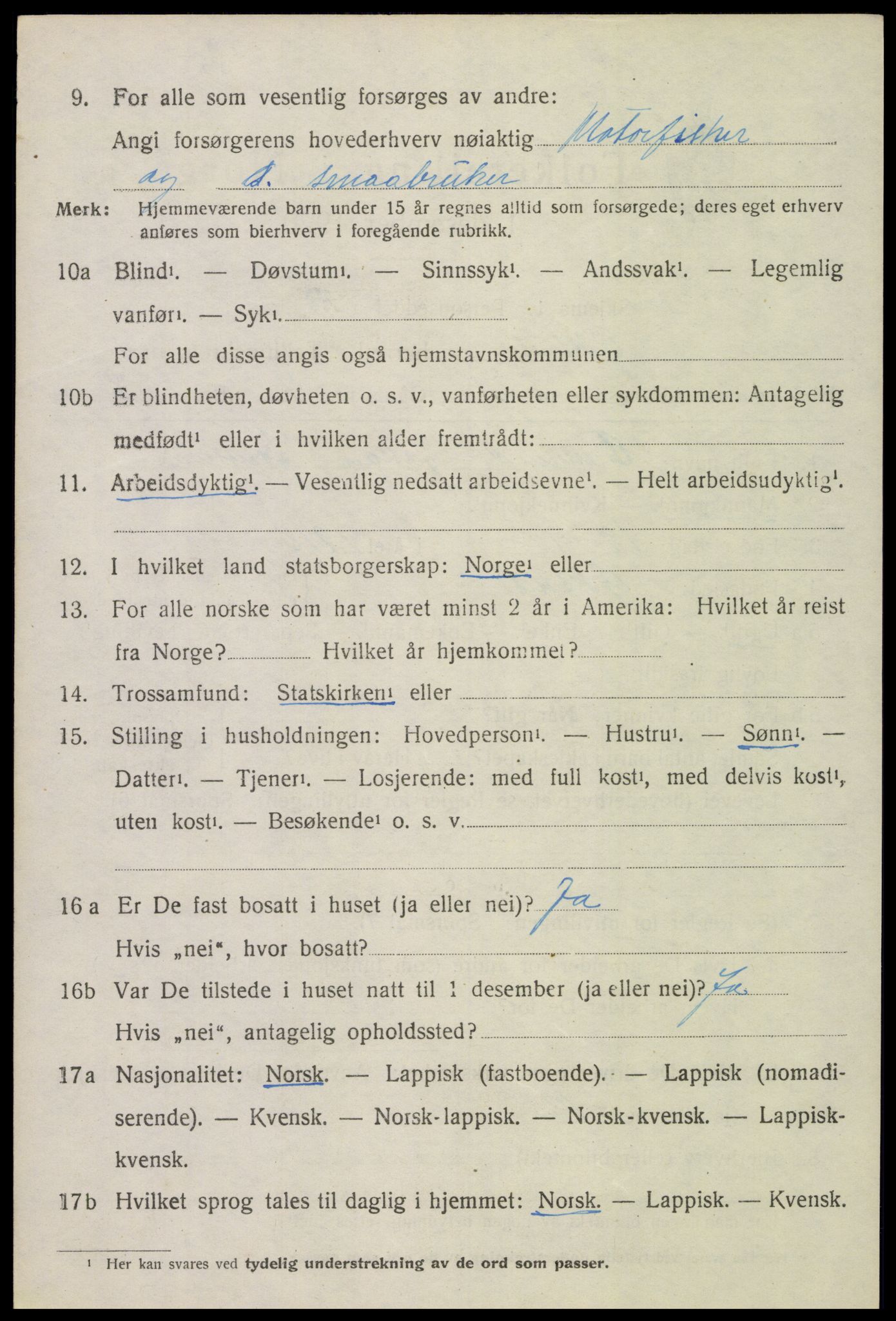 SAT, 1920 census for Øksnes, 1920, p. 1133