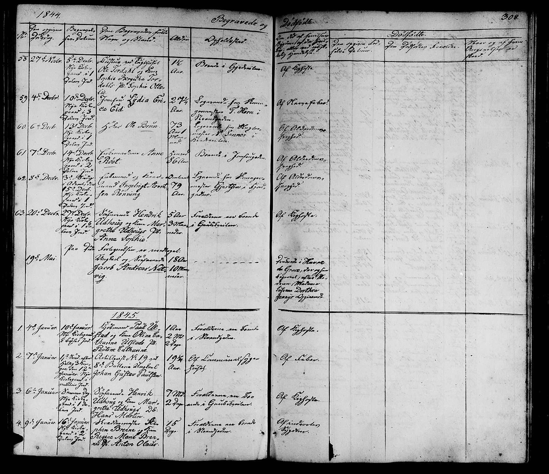 Ministerialprotokoller, klokkerbøker og fødselsregistre - Sør-Trøndelag, SAT/A-1456/602/L0136: Parish register (copy) no. 602C04, 1833-1845, p. 308