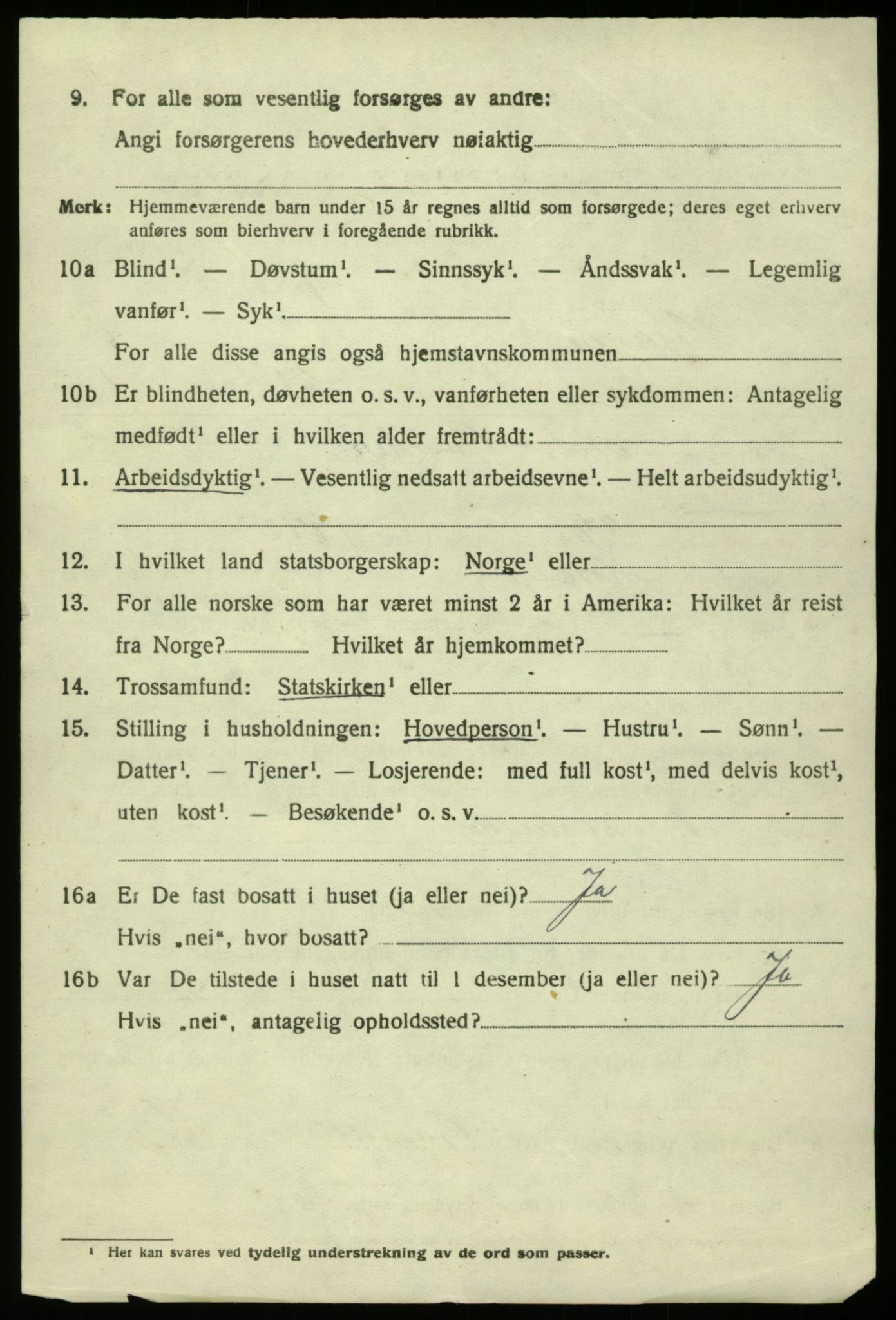 SAB, 1920 census for Hosanger, 1920, p. 2342