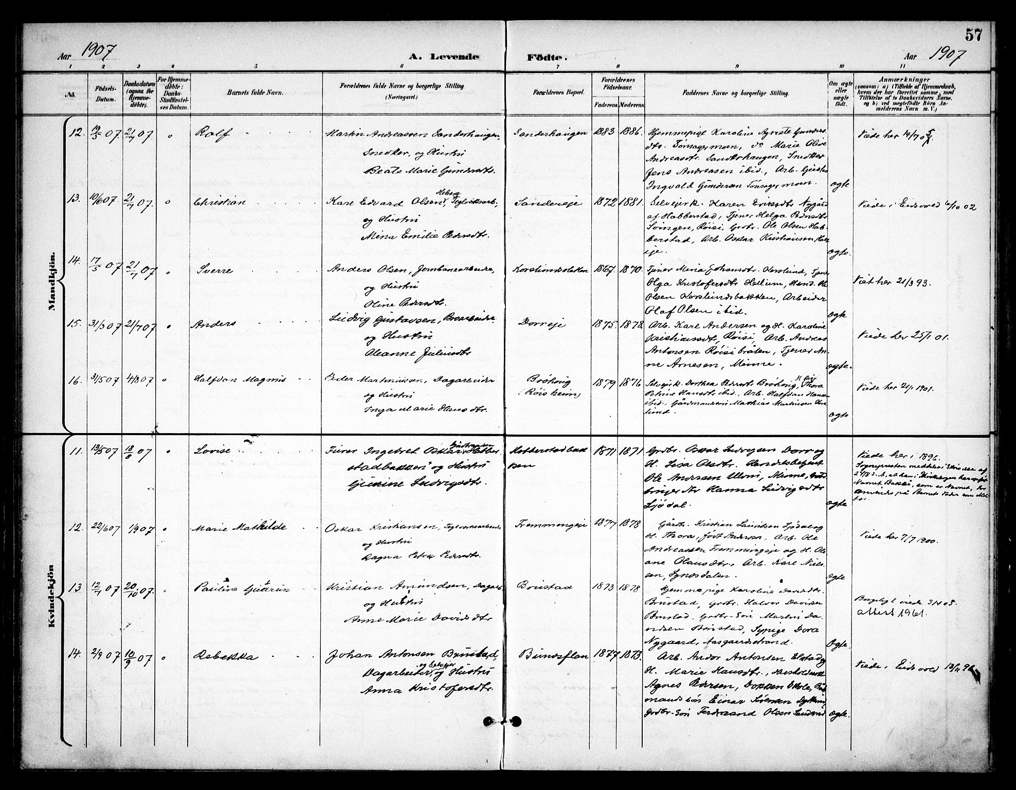 Eidsvoll prestekontor Kirkebøker, SAO/A-10888/F/Fb/L0003: Parish register (official) no. II 3, 1898-1909, p. 57