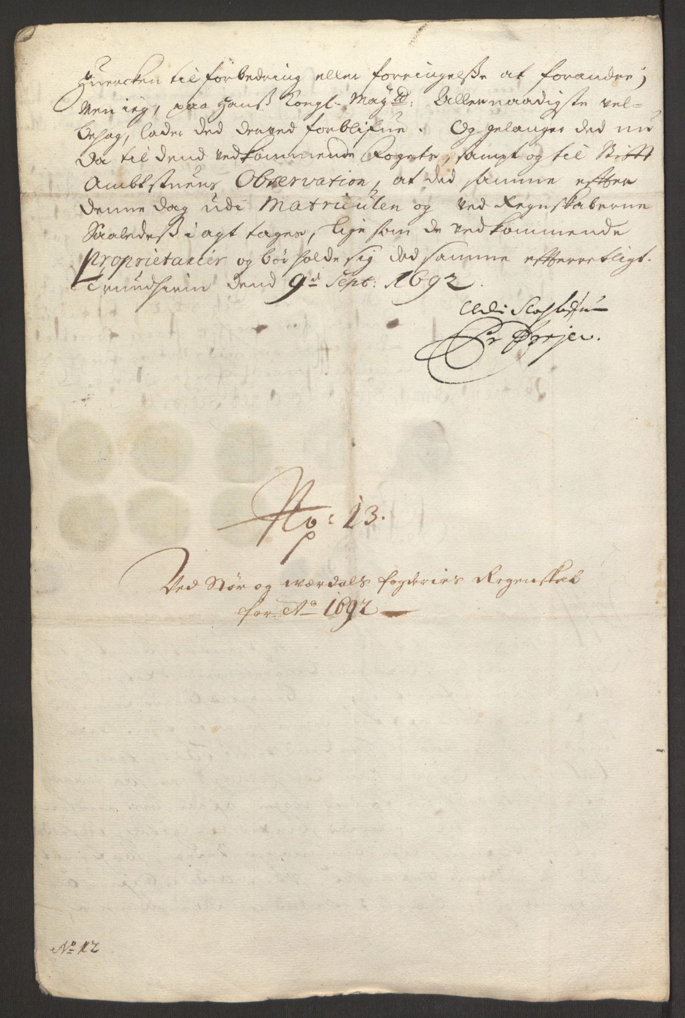 Rentekammeret inntil 1814, Reviderte regnskaper, Fogderegnskap, AV/RA-EA-4092/R62/L4185: Fogderegnskap Stjørdal og Verdal, 1692, p. 273