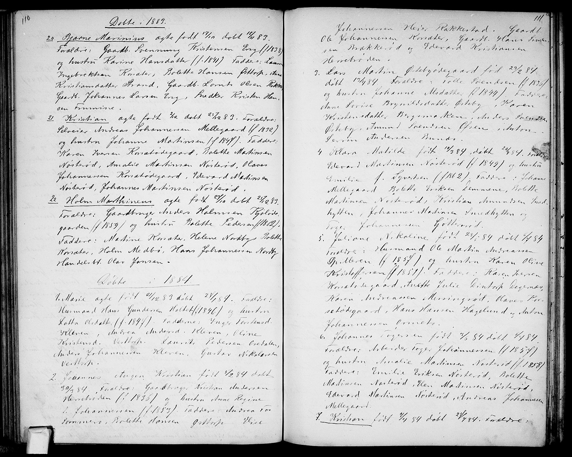Berg prestekontor Kirkebøker, SAO/A-10902/G/Gc/L0002: Parish register (copy) no. III 2, 1856-1887, p. 110-111