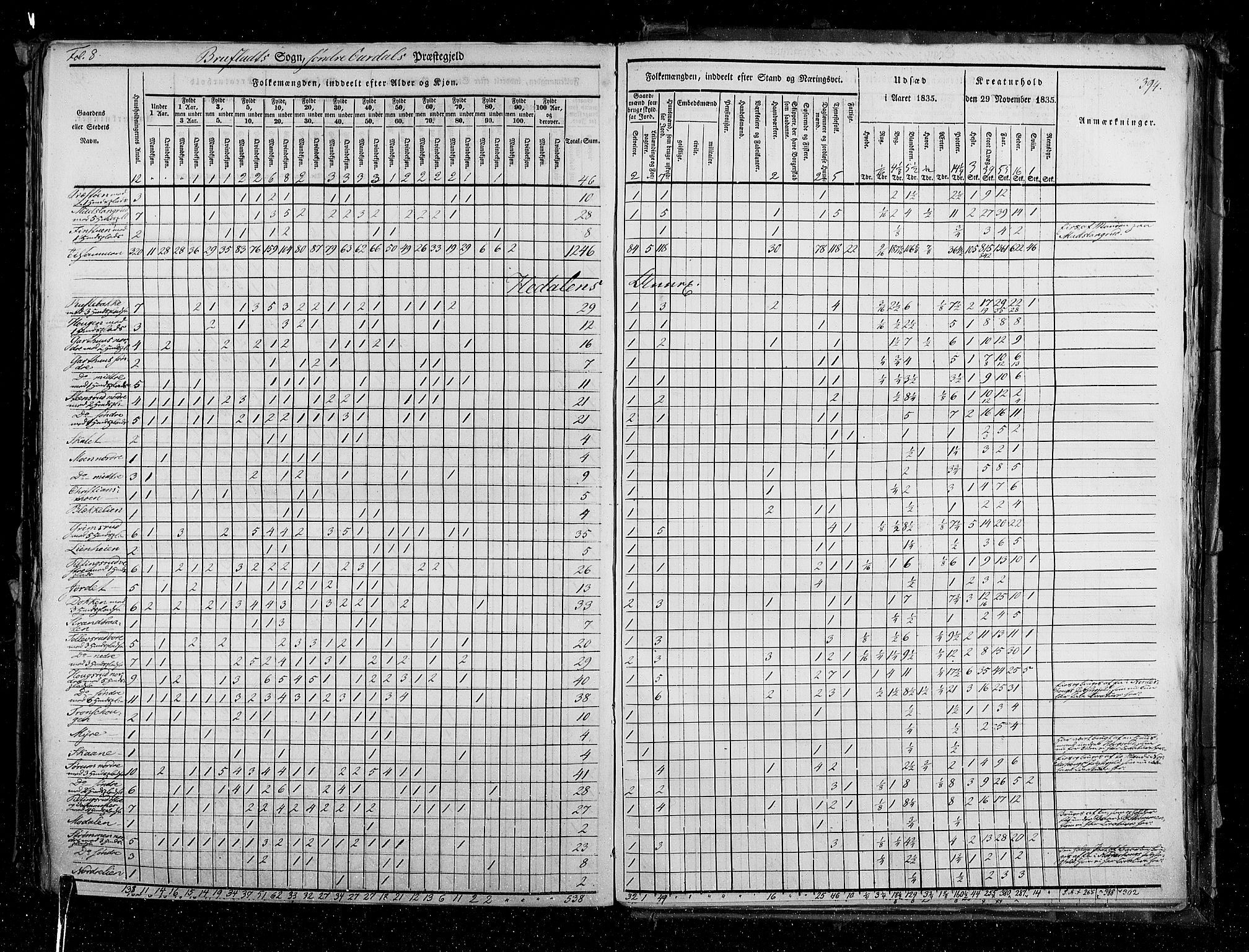 RA, Census 1835, vol. 3: Hedemarken amt og Kristians amt, 1835, p. 394