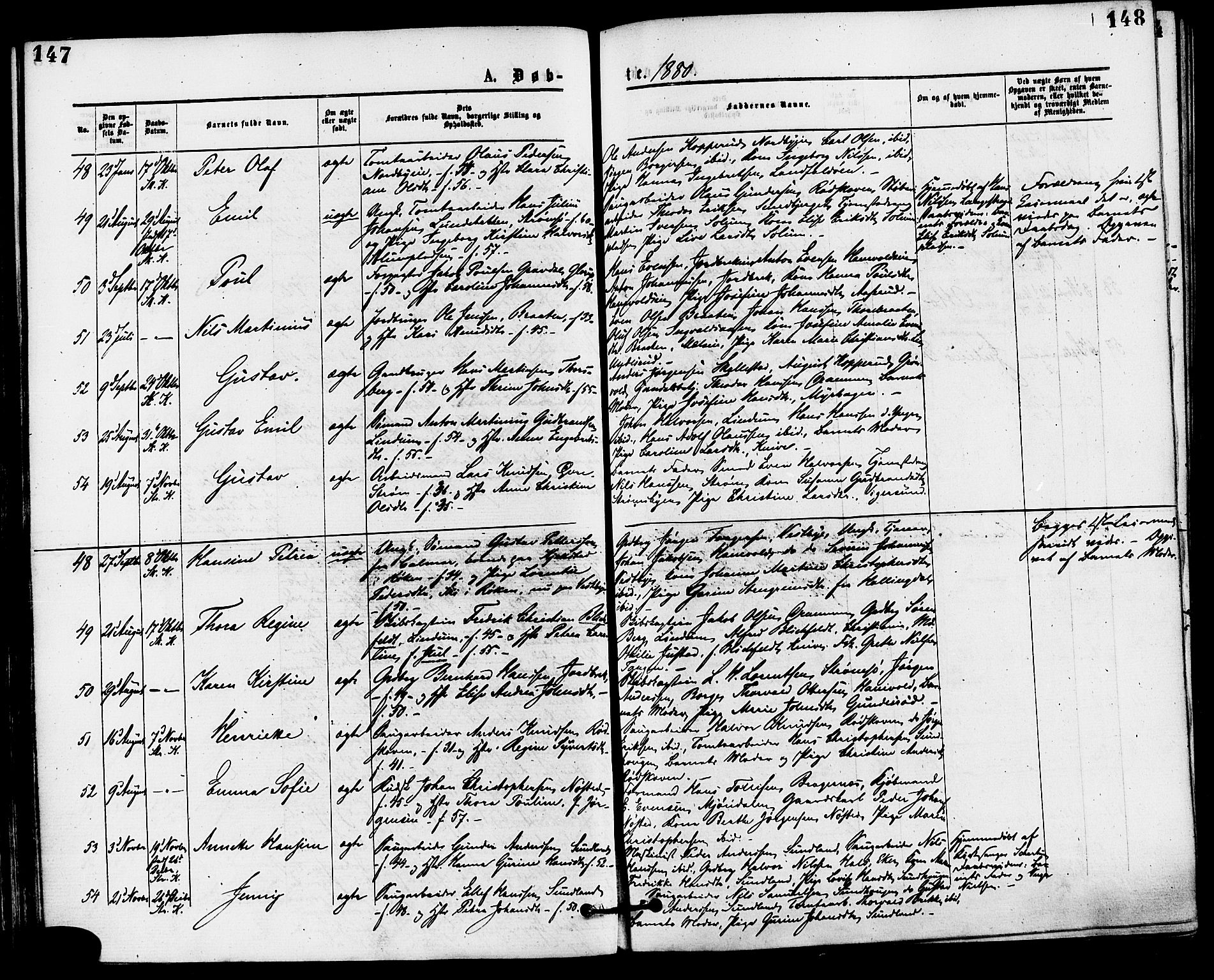 Skoger kirkebøker, AV/SAKO-A-59/F/Fa/L0005: Parish register (official) no. I 5, 1873-1884, p. 147-148