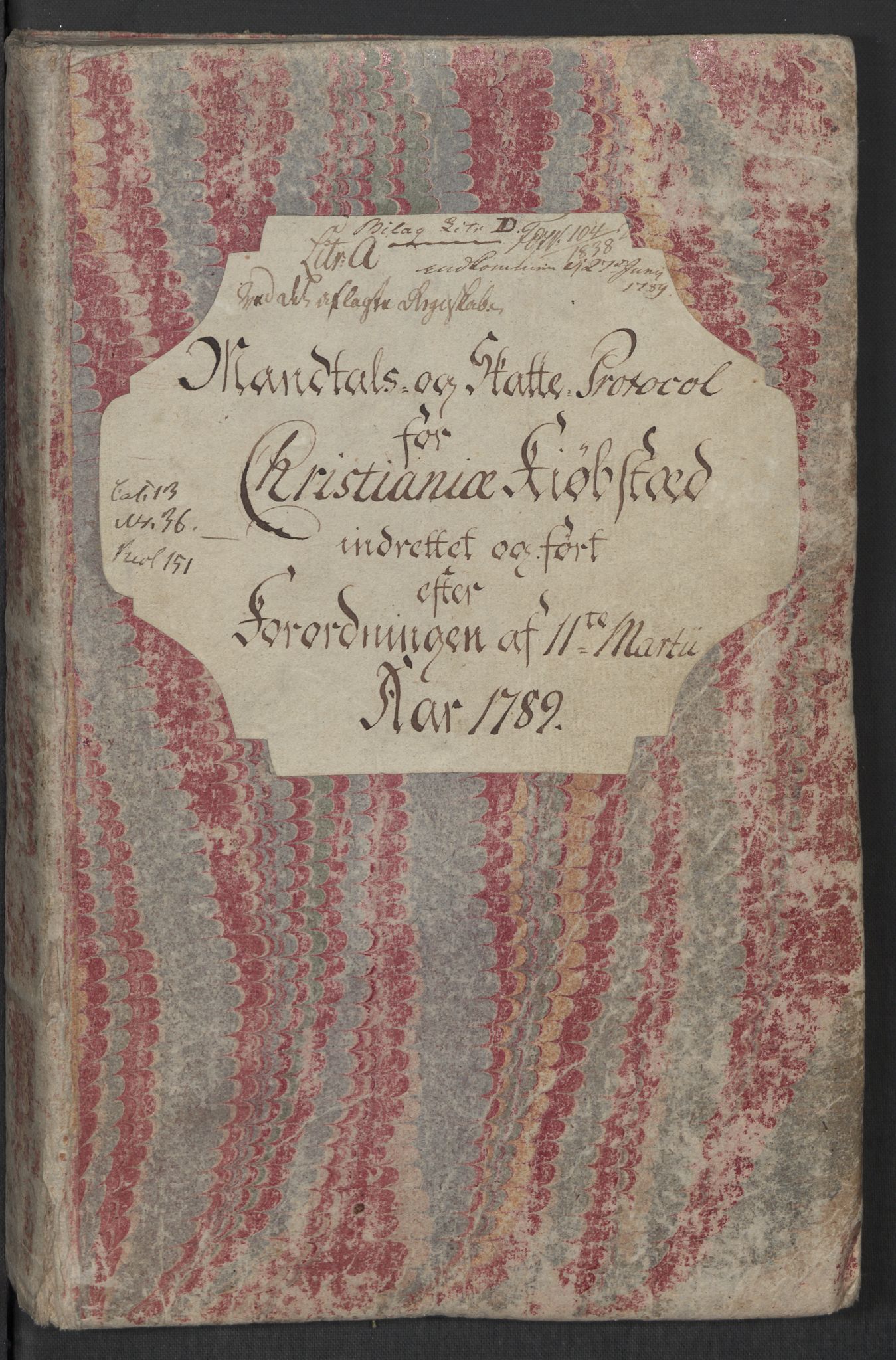 Rentekammeret inntil 1814, Reviderte regnskaper, Mindre regnskaper, AV/RA-EA-4068/Rf/Rfe/L0006: Christiania, 1789, p. 3