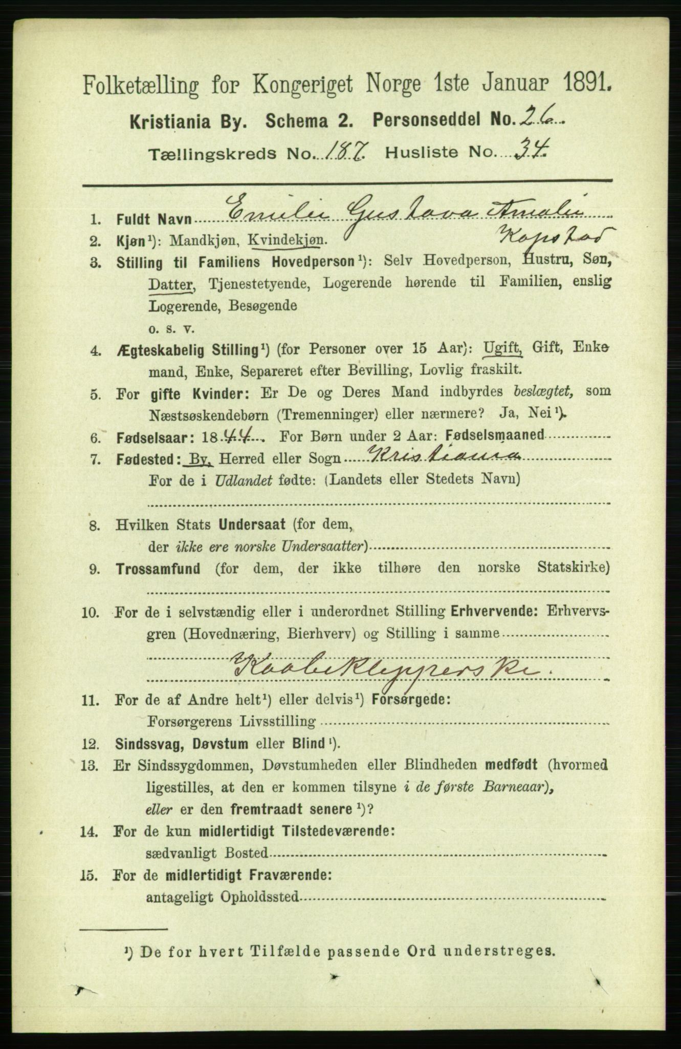 RA, 1891 census for 0301 Kristiania, 1891, p. 112527