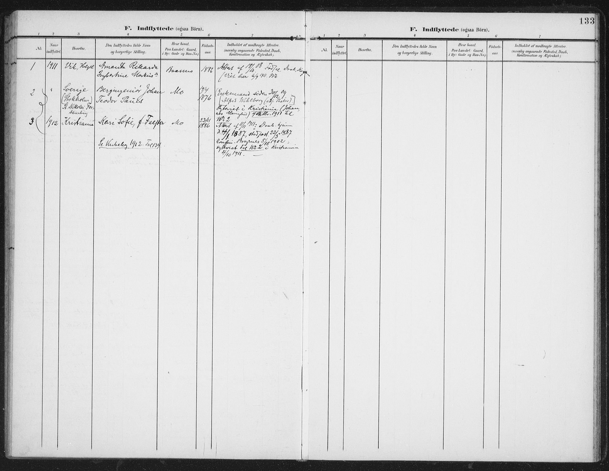 Ministerialprotokoller, klokkerbøker og fødselsregistre - Nordland, SAT/A-1459/827/L0403: Parish register (official) no. 827A15, 1903-1912, p. 133