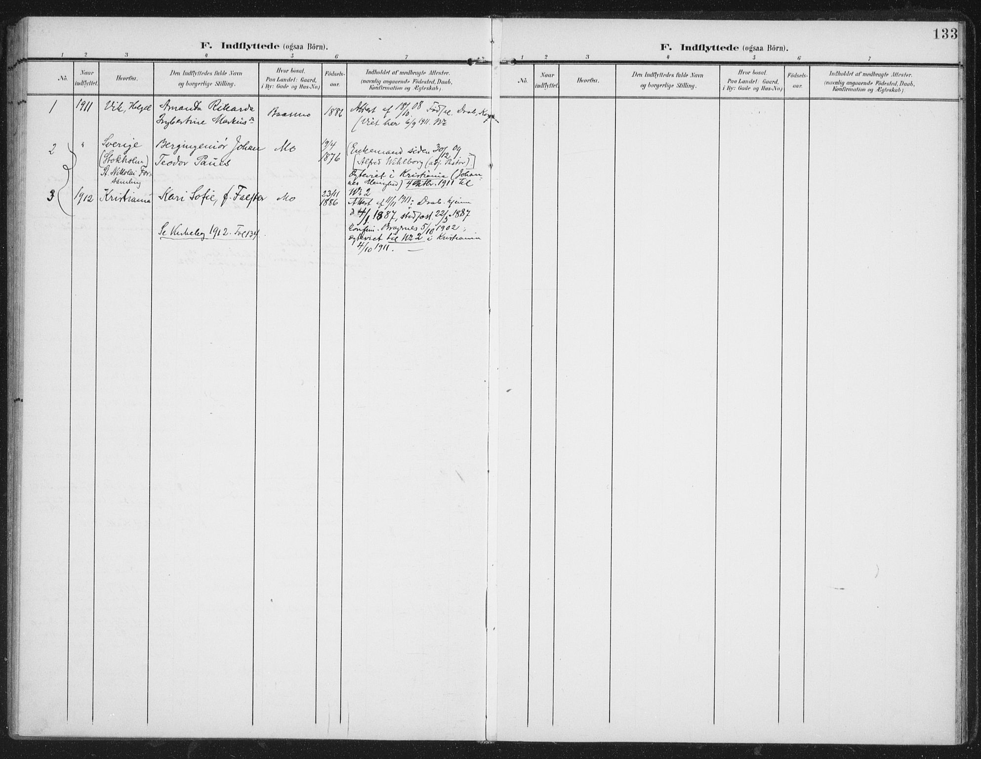 Ministerialprotokoller, klokkerbøker og fødselsregistre - Nordland, AV/SAT-A-1459/827/L0403: Parish register (official) no. 827A15, 1903-1912, p. 133