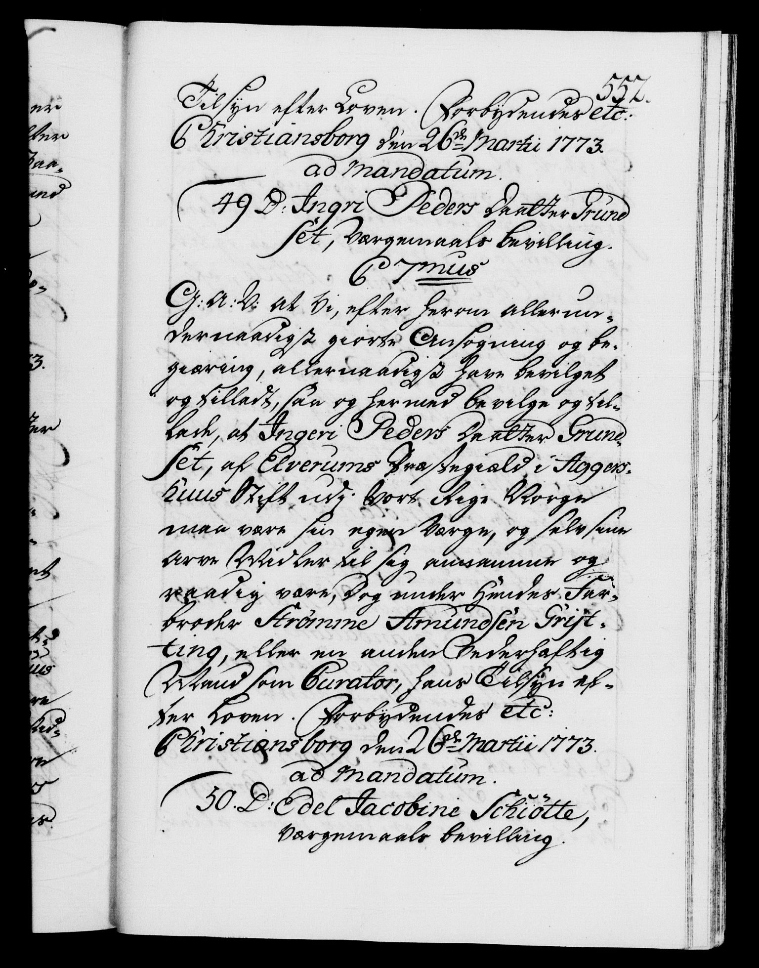 Danske Kanselli 1572-1799, RA/EA-3023/F/Fc/Fca/Fcaa/L0045: Norske registre "Norske eller 3. dept.s åpne brev, 1771-1773, p. 552a