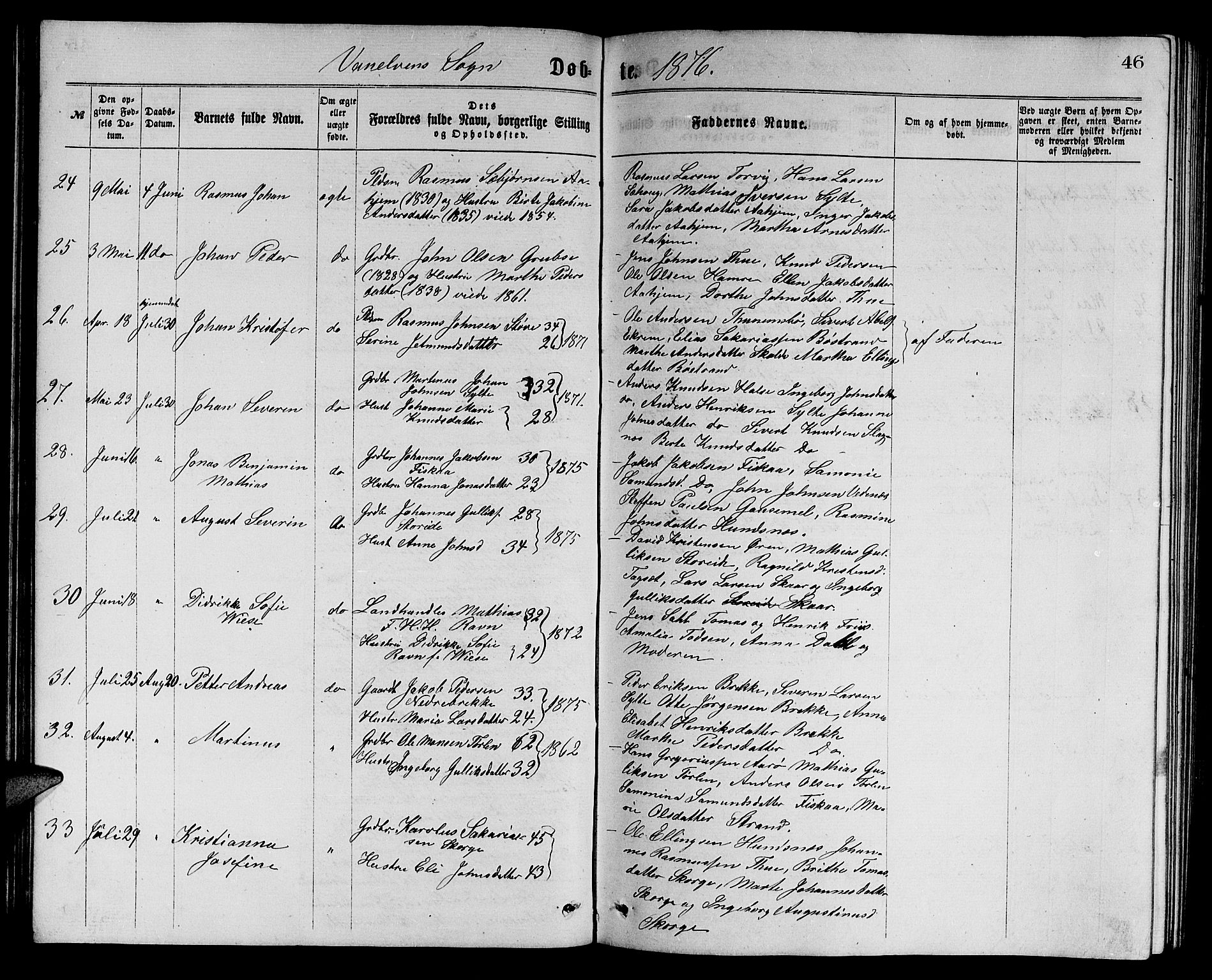 Ministerialprotokoller, klokkerbøker og fødselsregistre - Møre og Romsdal, SAT/A-1454/501/L0016: Parish register (copy) no. 501C02, 1868-1884, p. 46