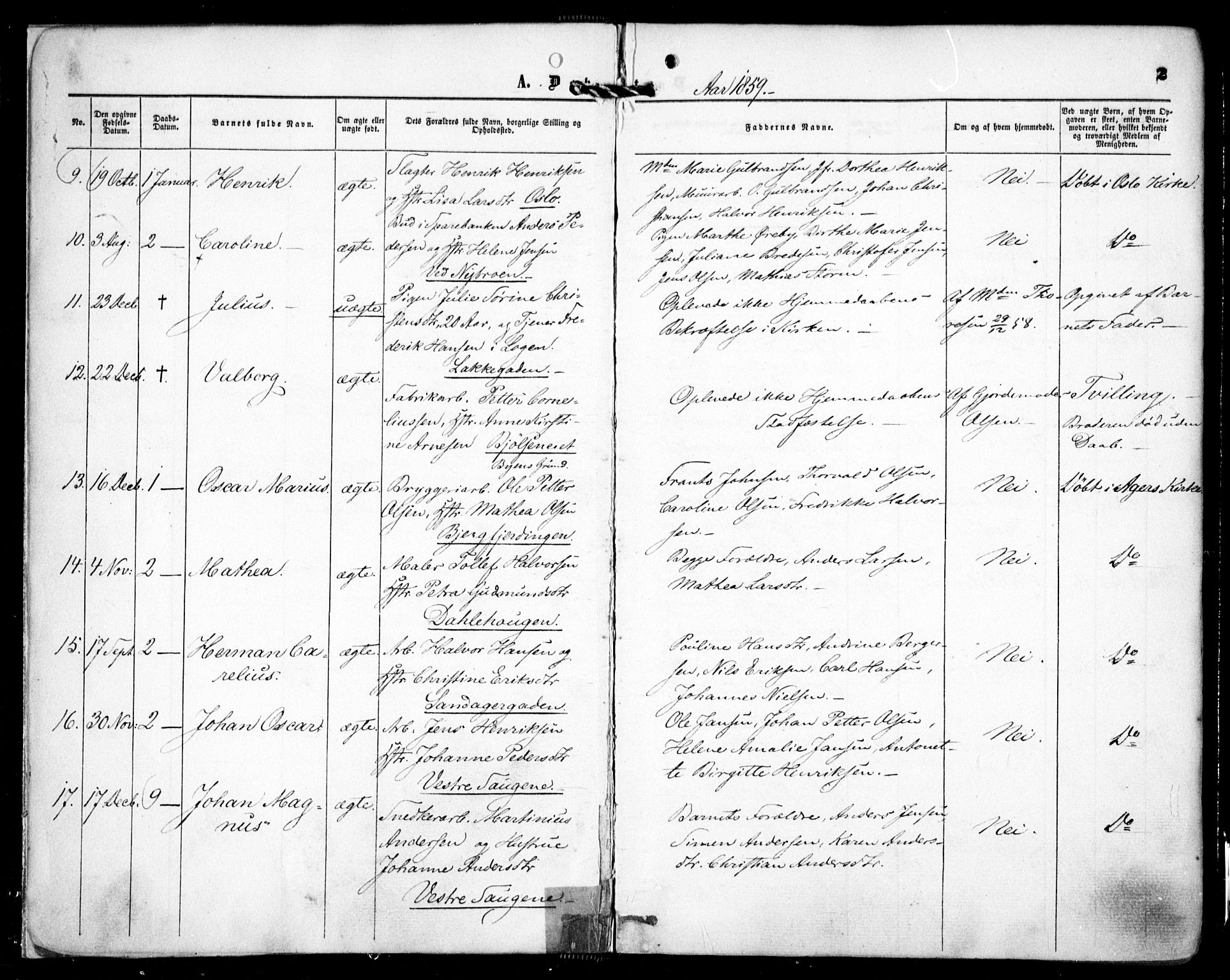 Grønland prestekontor Kirkebøker, AV/SAO-A-10848/F/Fa/L0001: Parish register (official) no. 1, 1859-1861, p. 2