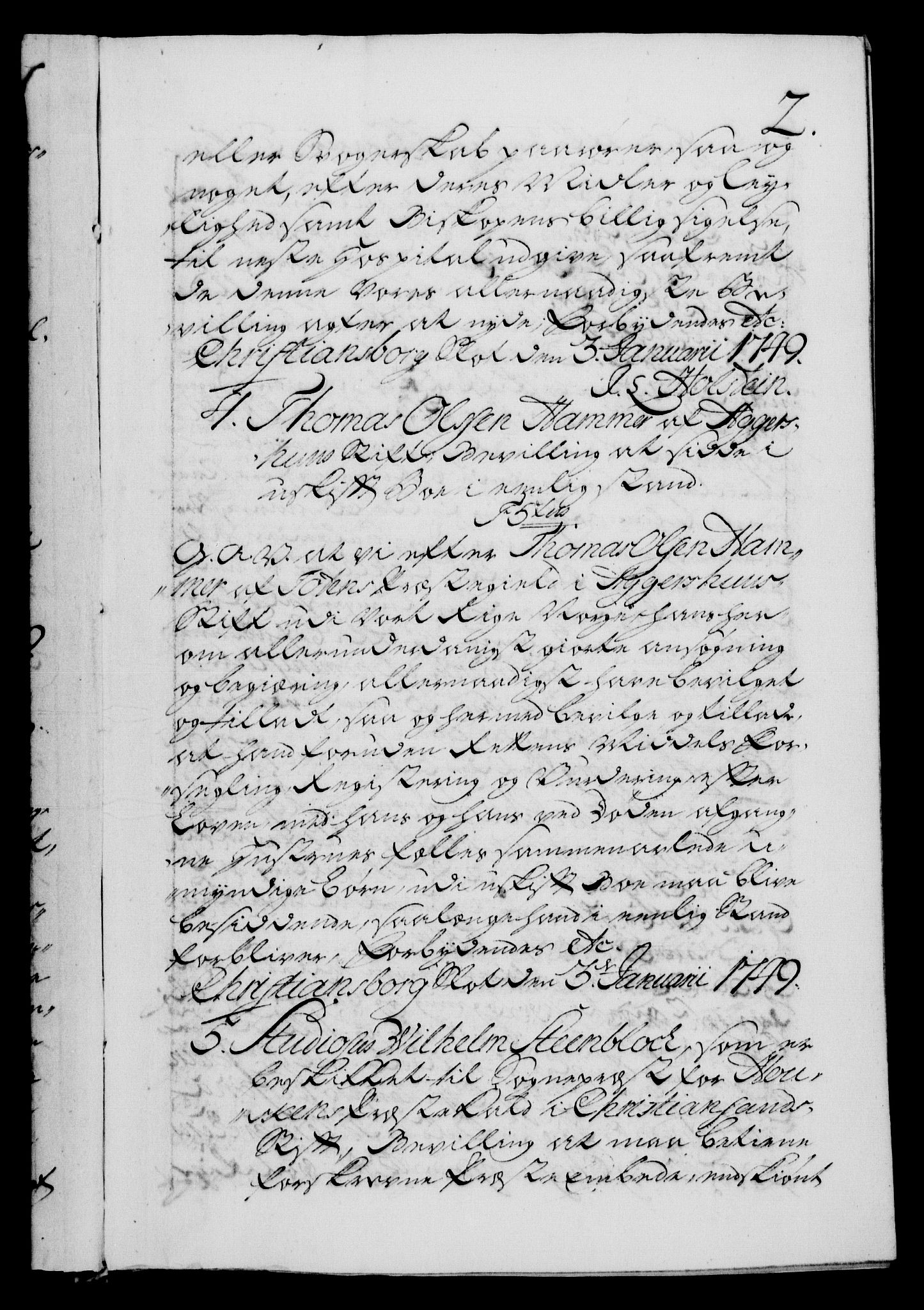 Danske Kanselli 1572-1799, AV/RA-EA-3023/F/Fc/Fca/Fcaa/L0036: Norske registre, 1749-1750, p. 2a