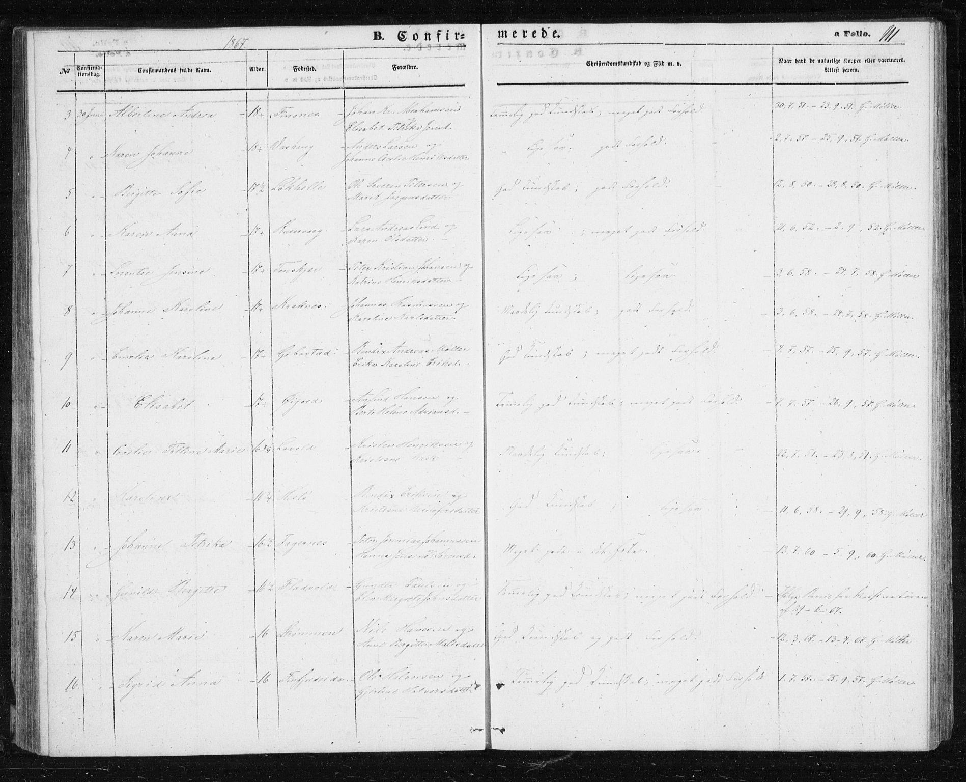 Lenvik sokneprestembete, SATØ/S-1310/H/Ha/Hab/L0004klokker: Parish register (copy) no. 4, 1859-1869, p. 111