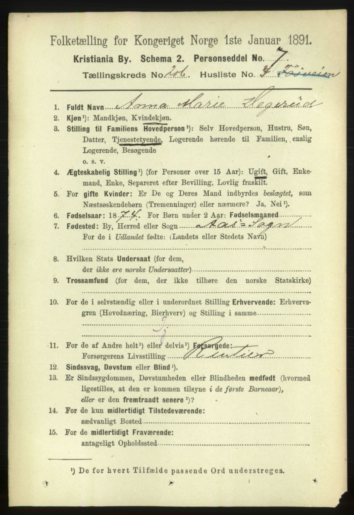 RA, 1891 census for 0301 Kristiania, 1891, p. 123980