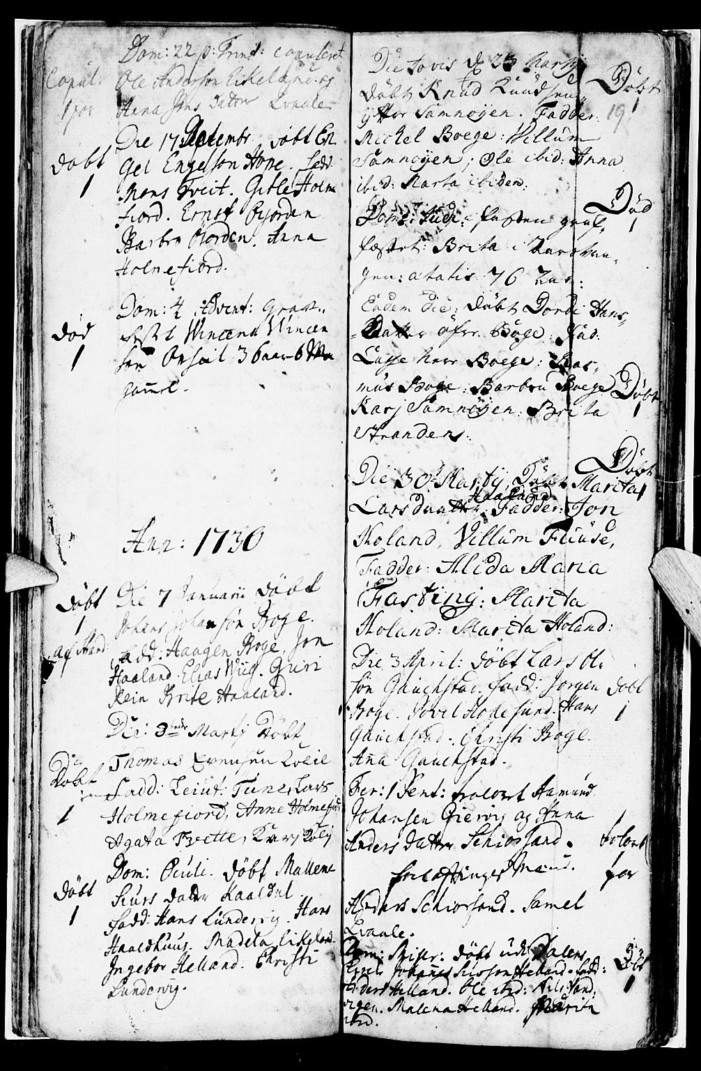 Os sokneprestembete, SAB/A-99929: Parish register (official) no. A 7, 1723-1760, p. 19