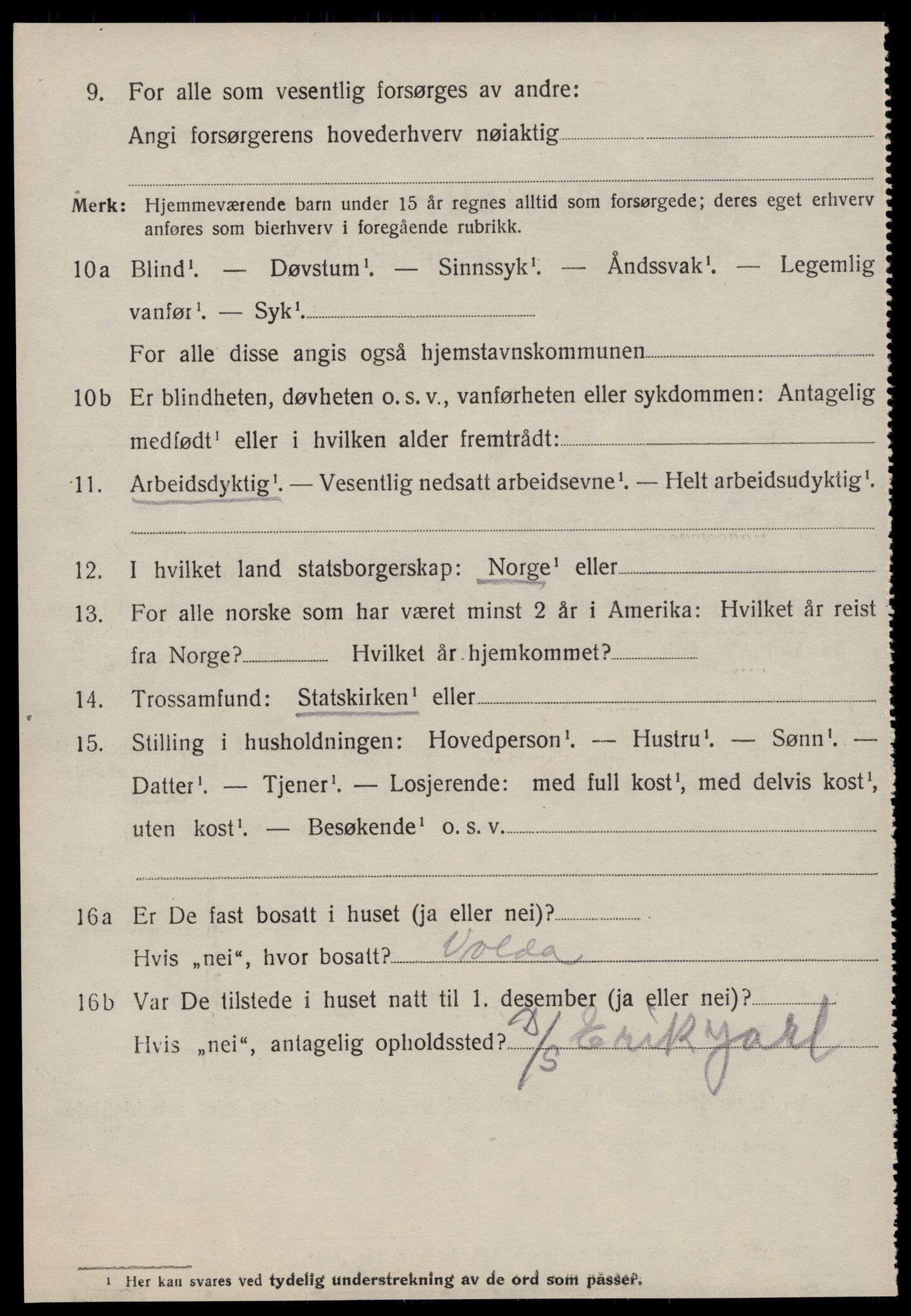 SAT, 1920 census for Vanylven, 1920, p. 3282