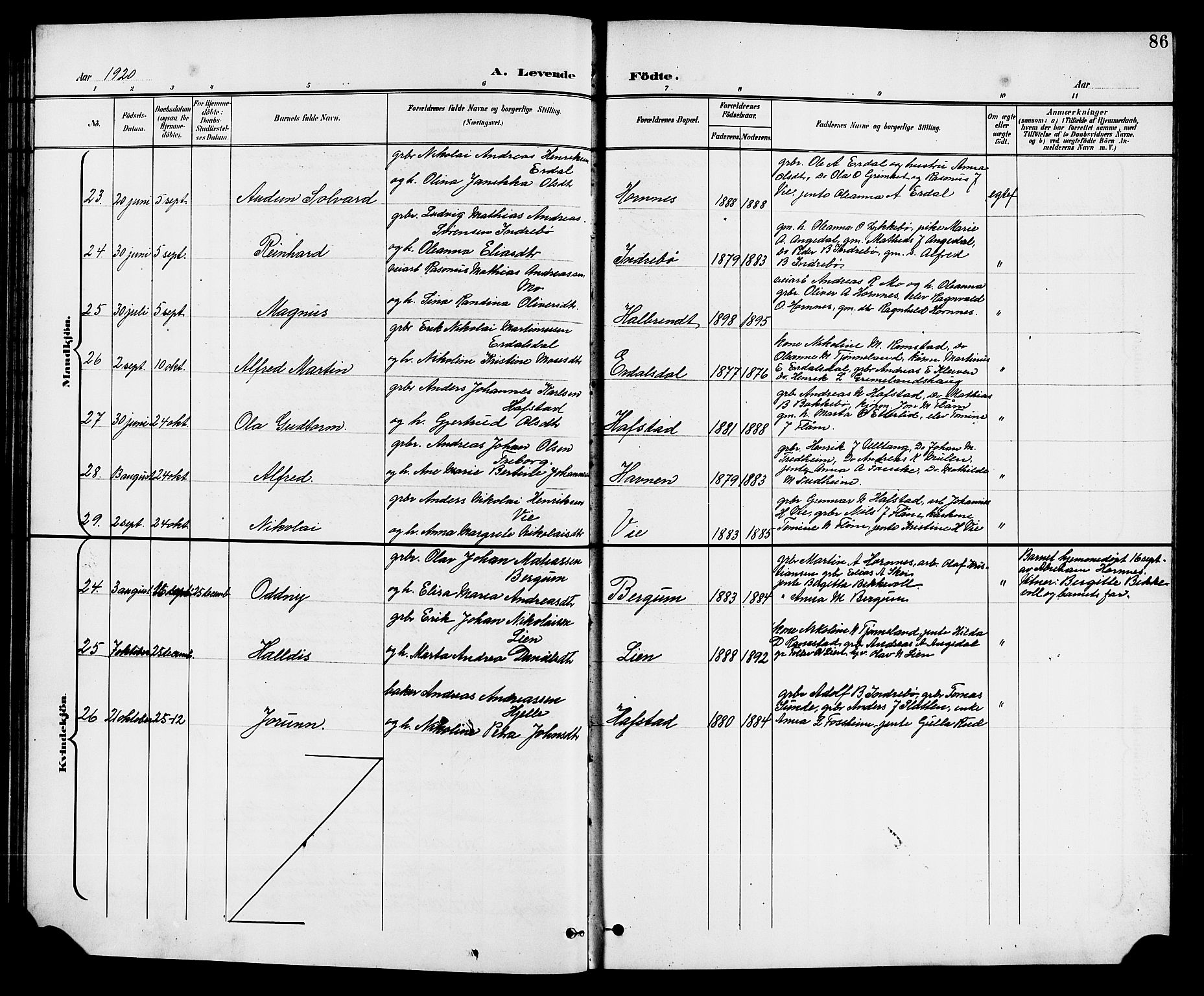 Førde sokneprestembete, AV/SAB-A-79901/H/Hab/Haba/L0003: Parish register (copy) no. A 3, 1899-1924, p. 86