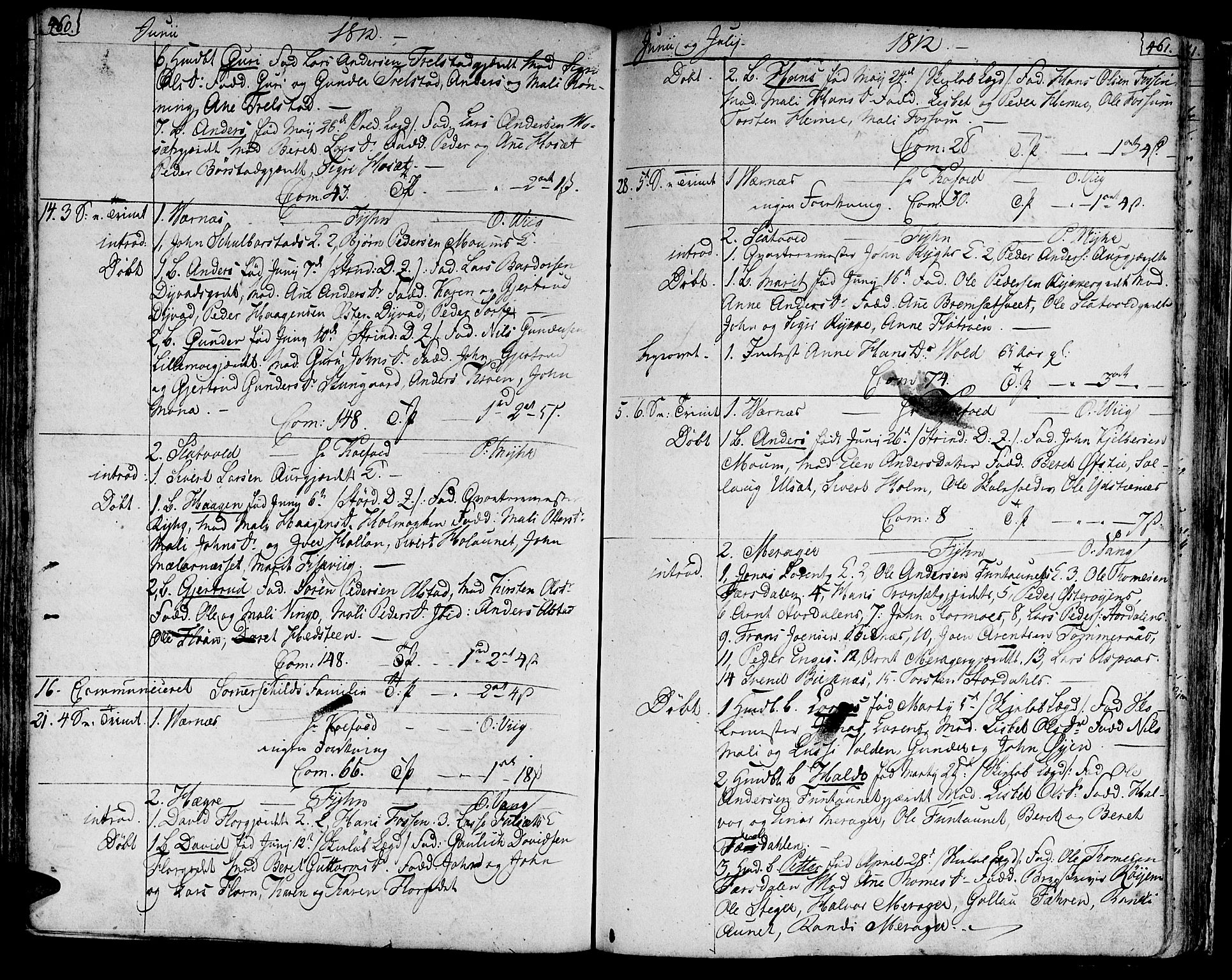 Ministerialprotokoller, klokkerbøker og fødselsregistre - Nord-Trøndelag, AV/SAT-A-1458/709/L0060: Parish register (official) no. 709A07, 1797-1815, p. 460-461