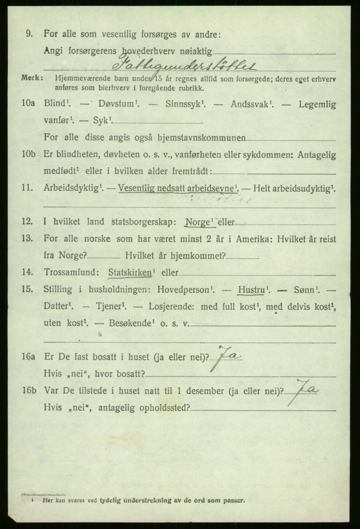 SAB, 1920 census for Evanger, 1920, p. 1652