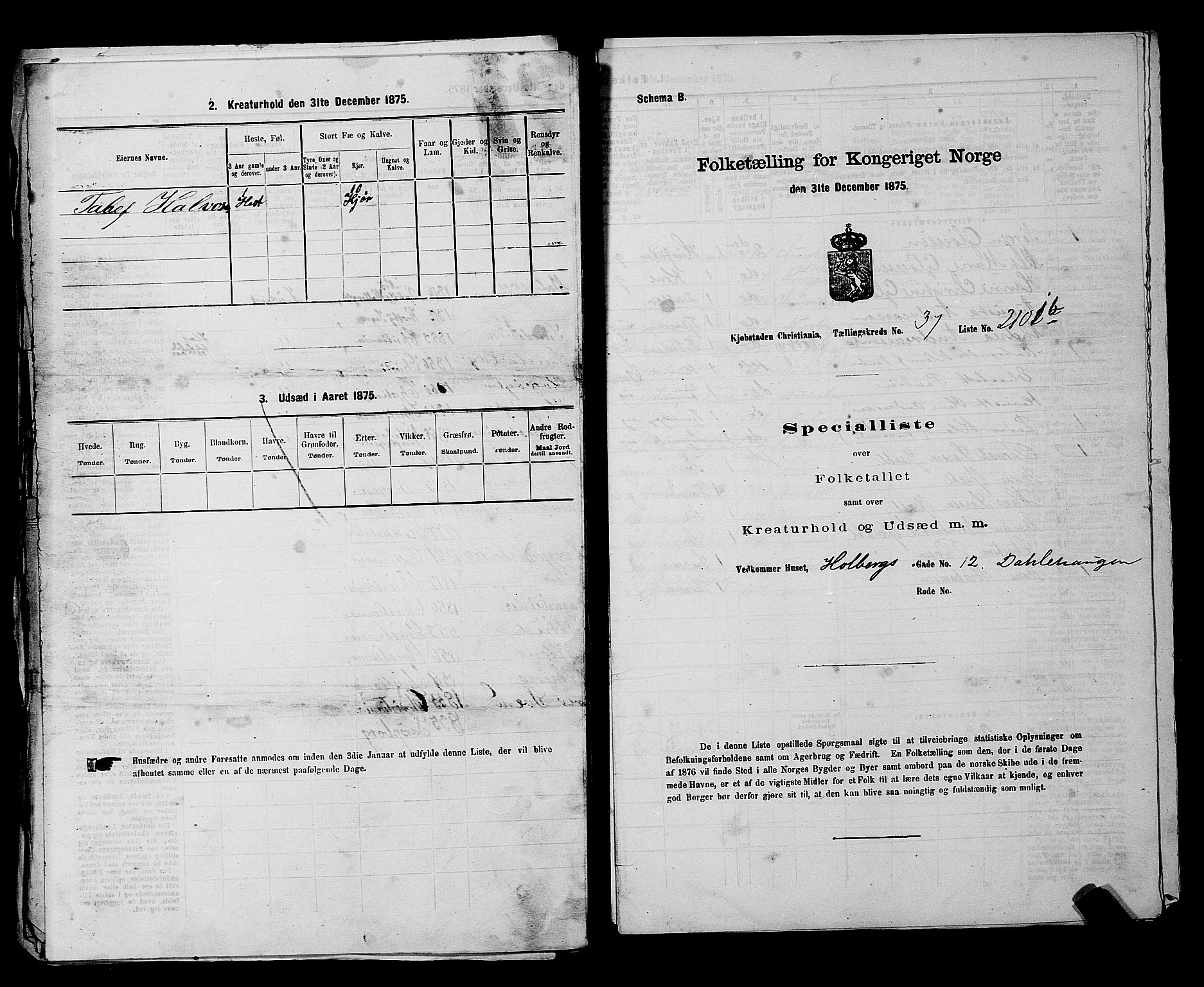 RA, 1875 census for 0301 Kristiania, 1875, p. 6009