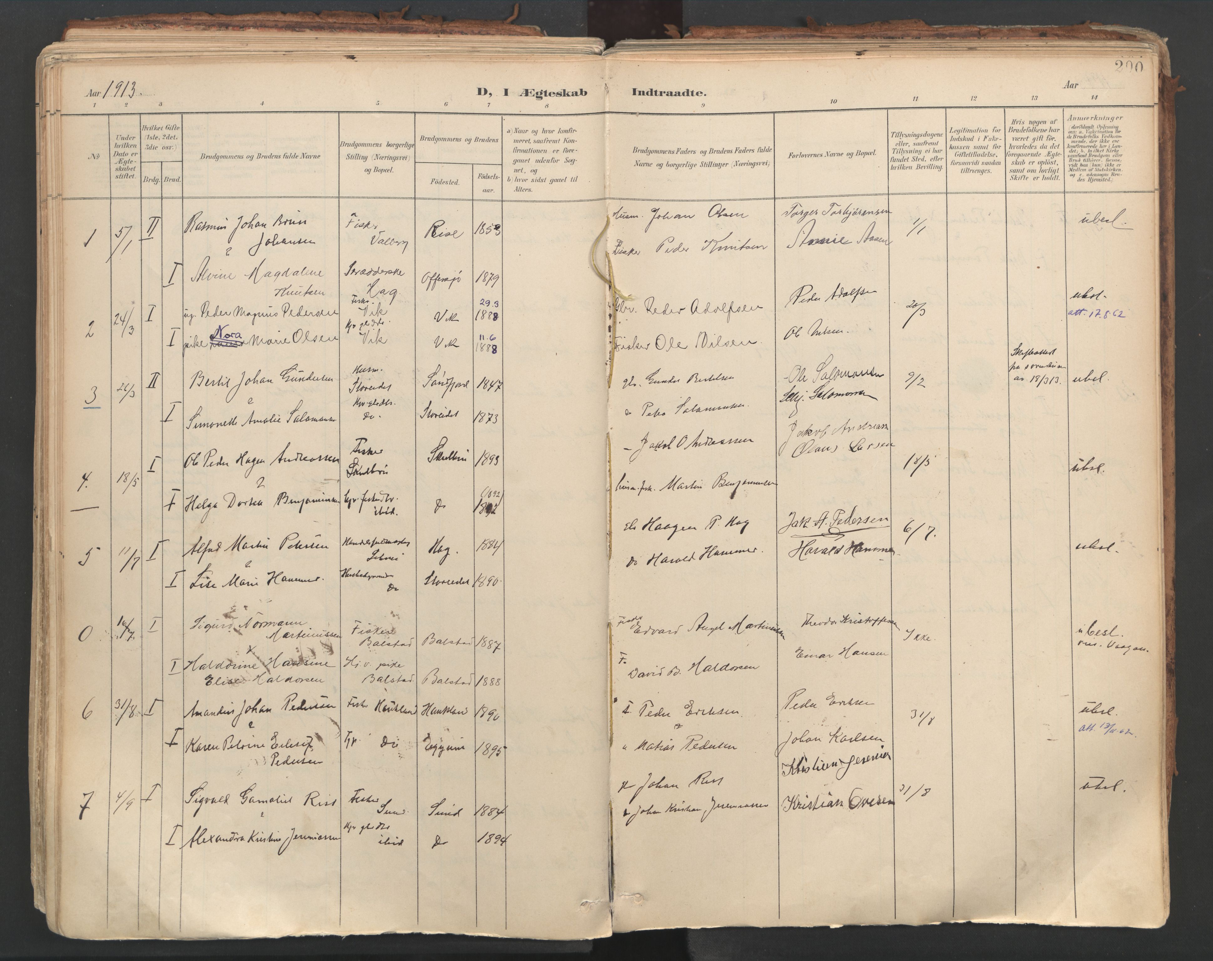 Ministerialprotokoller, klokkerbøker og fødselsregistre - Nordland, SAT/A-1459/881/L1154: Parish register (official) no. 881A07, 1907-1918, p. 200