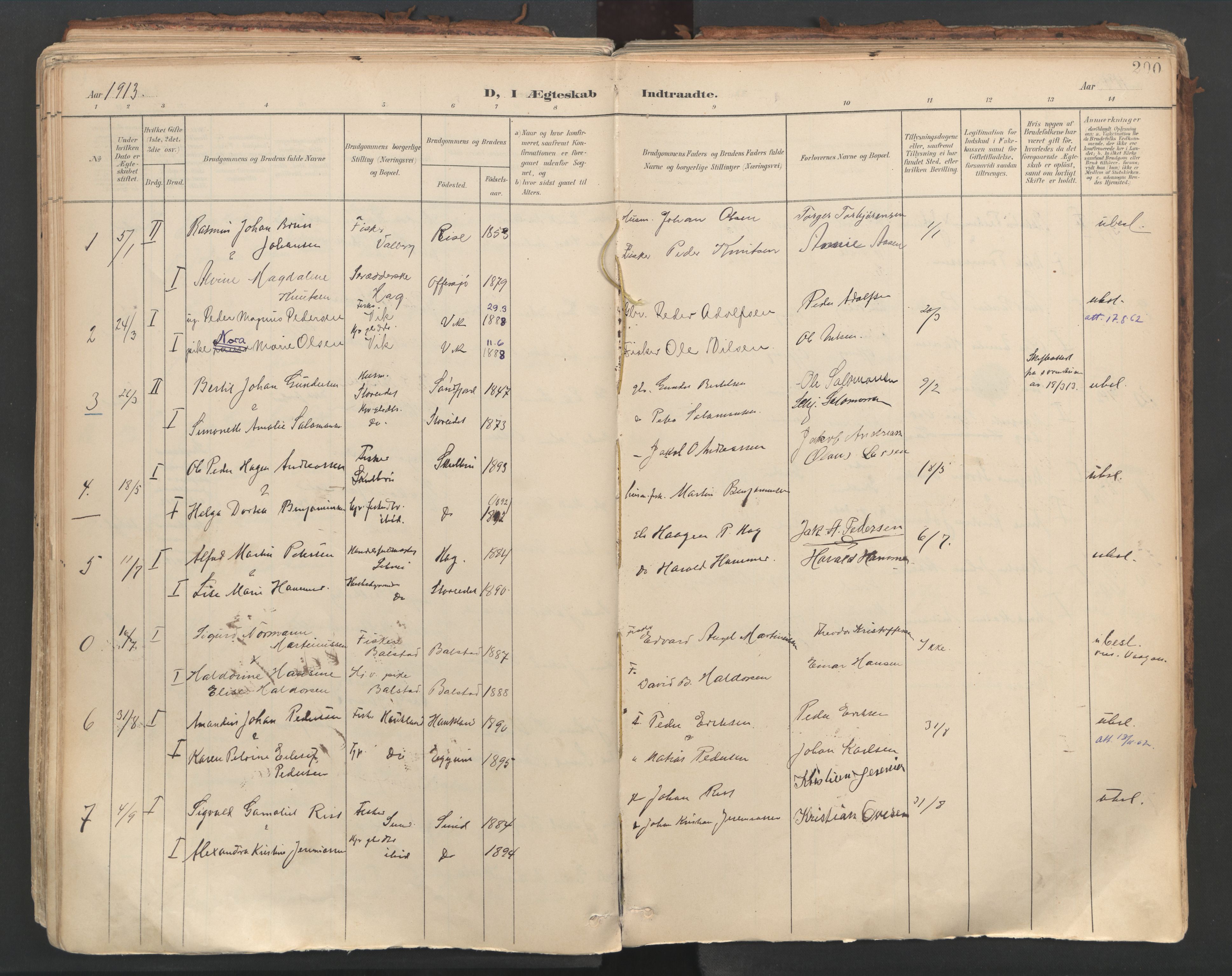 Ministerialprotokoller, klokkerbøker og fødselsregistre - Nordland, AV/SAT-A-1459/881/L1154: Parish register (official) no. 881A07, 1907-1918, p. 200