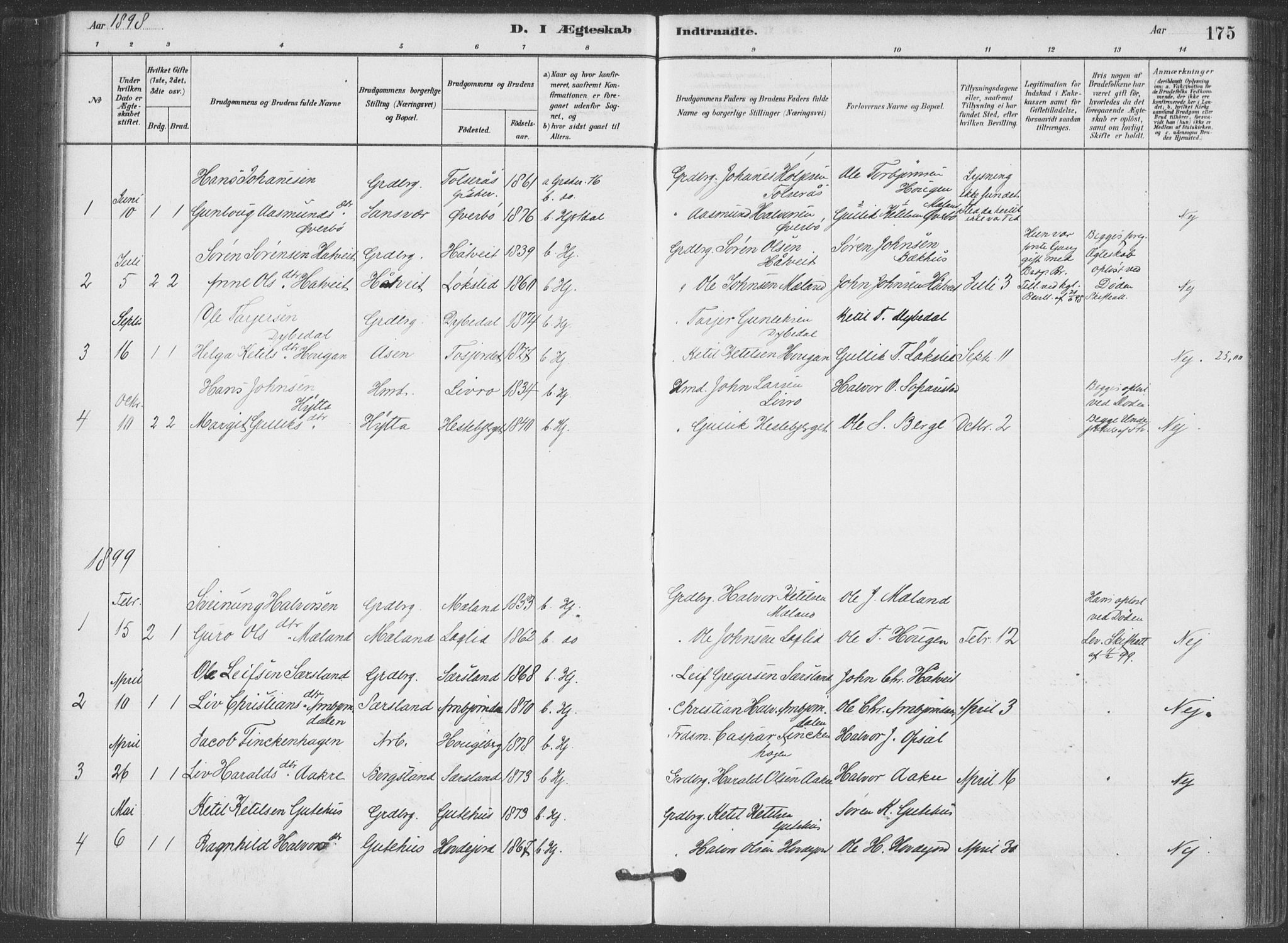 Hjartdal kirkebøker, SAKO/A-270/F/Fa/L0010: Parish register (official) no. I 10, 1880-1929, p. 175