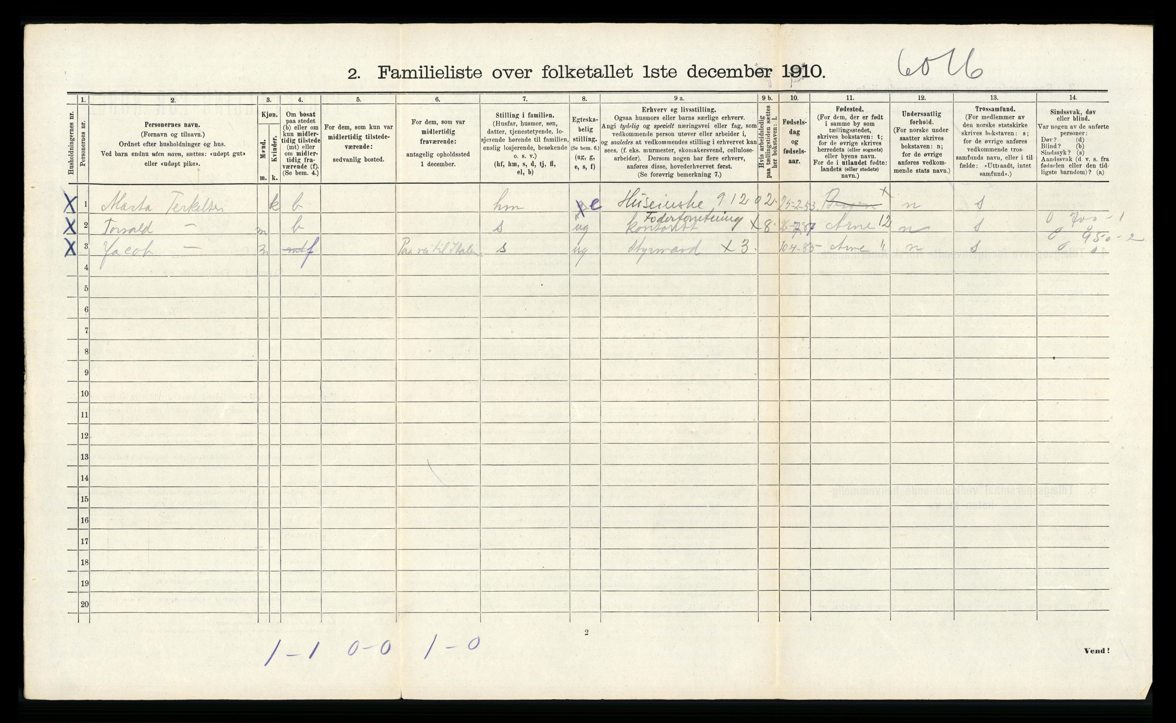 RA, 1910 census for Bergen, 1910, p. 19382