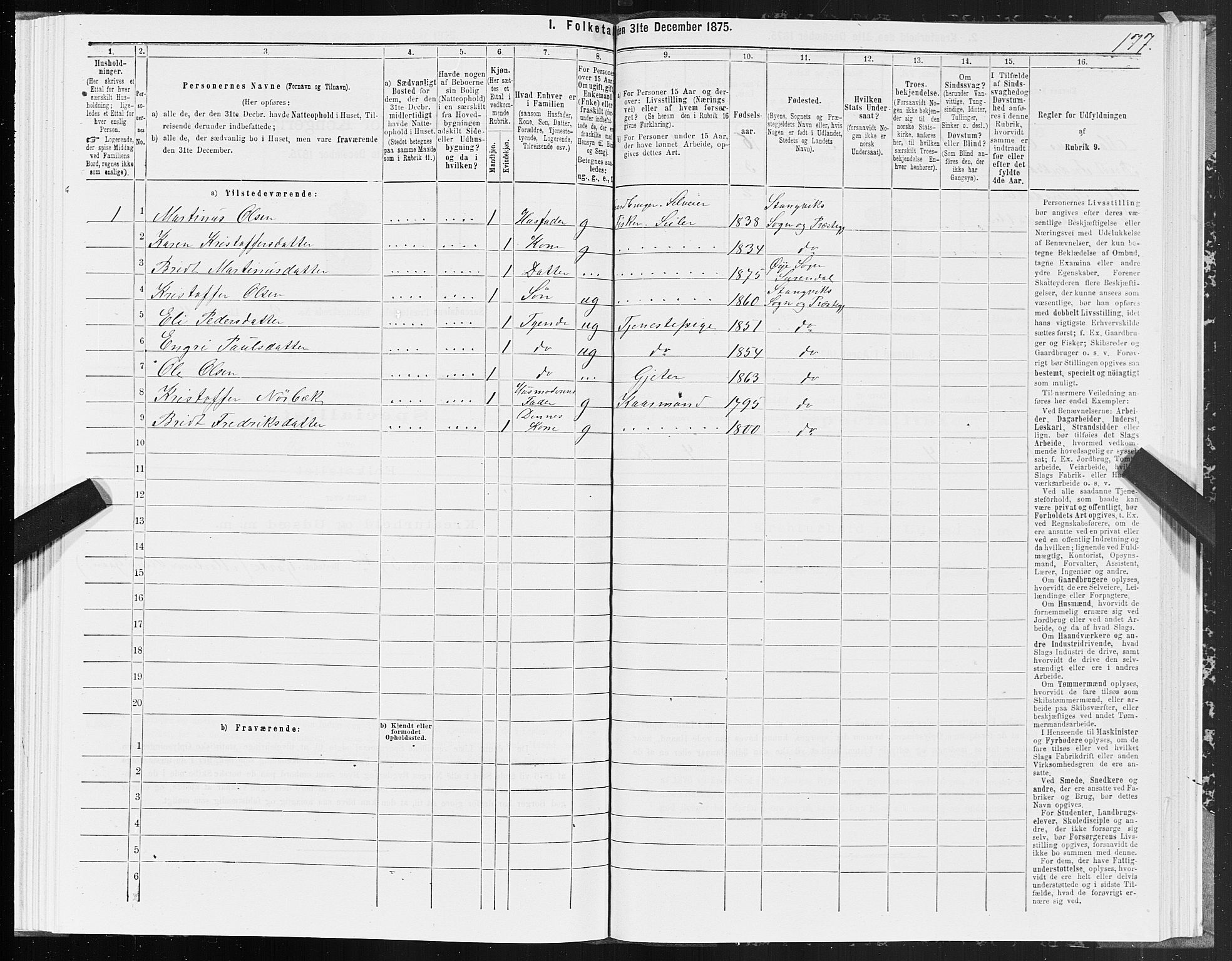 SAT, 1875 census for 1566P Surnadal, 1875, p. 4177