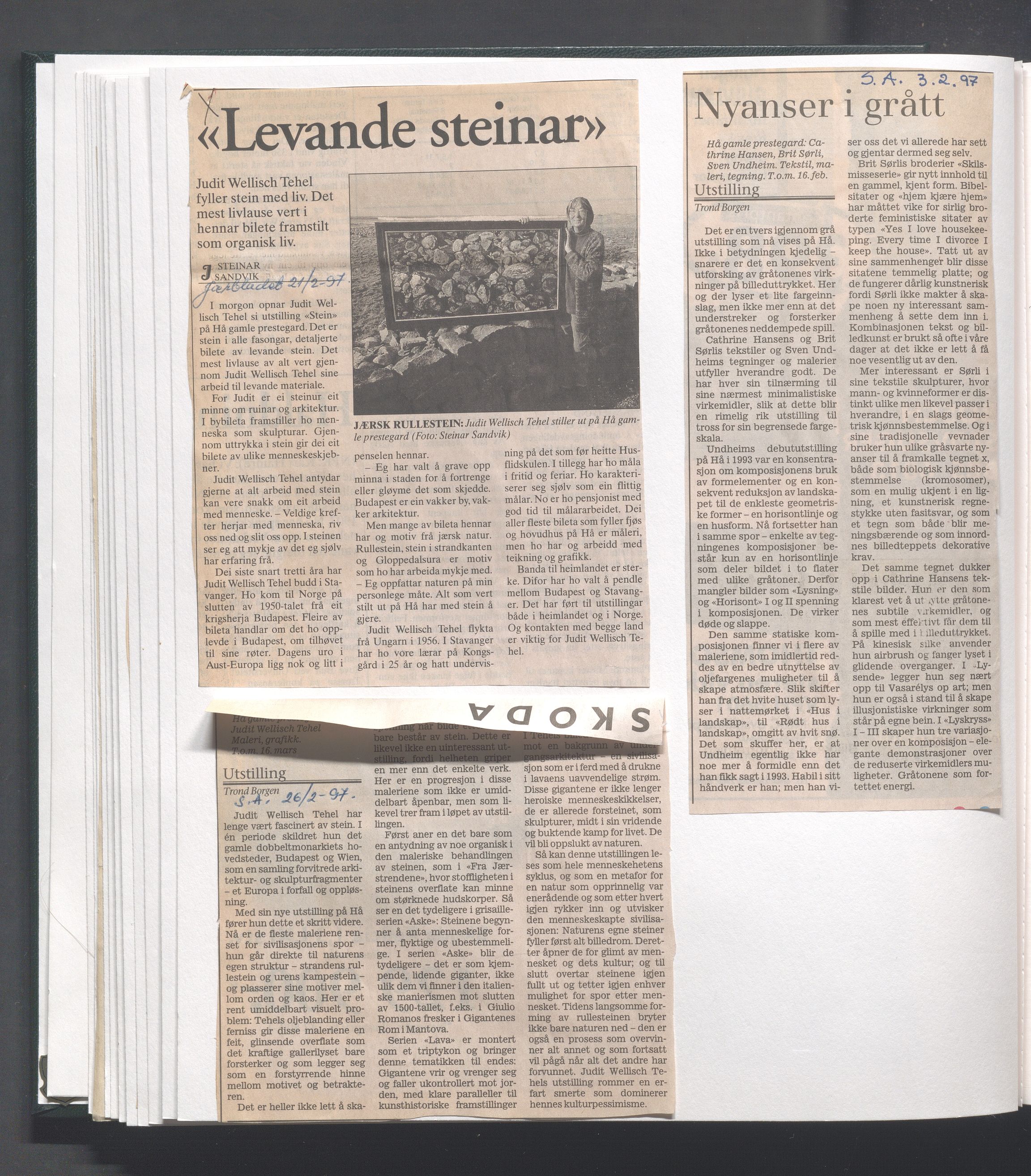 Hå kommune - Kulturetaten, IKAR/A-304/Ub/Ubb/L0011: Avisutklipp - Hå gamle prestegård, 1996-1997