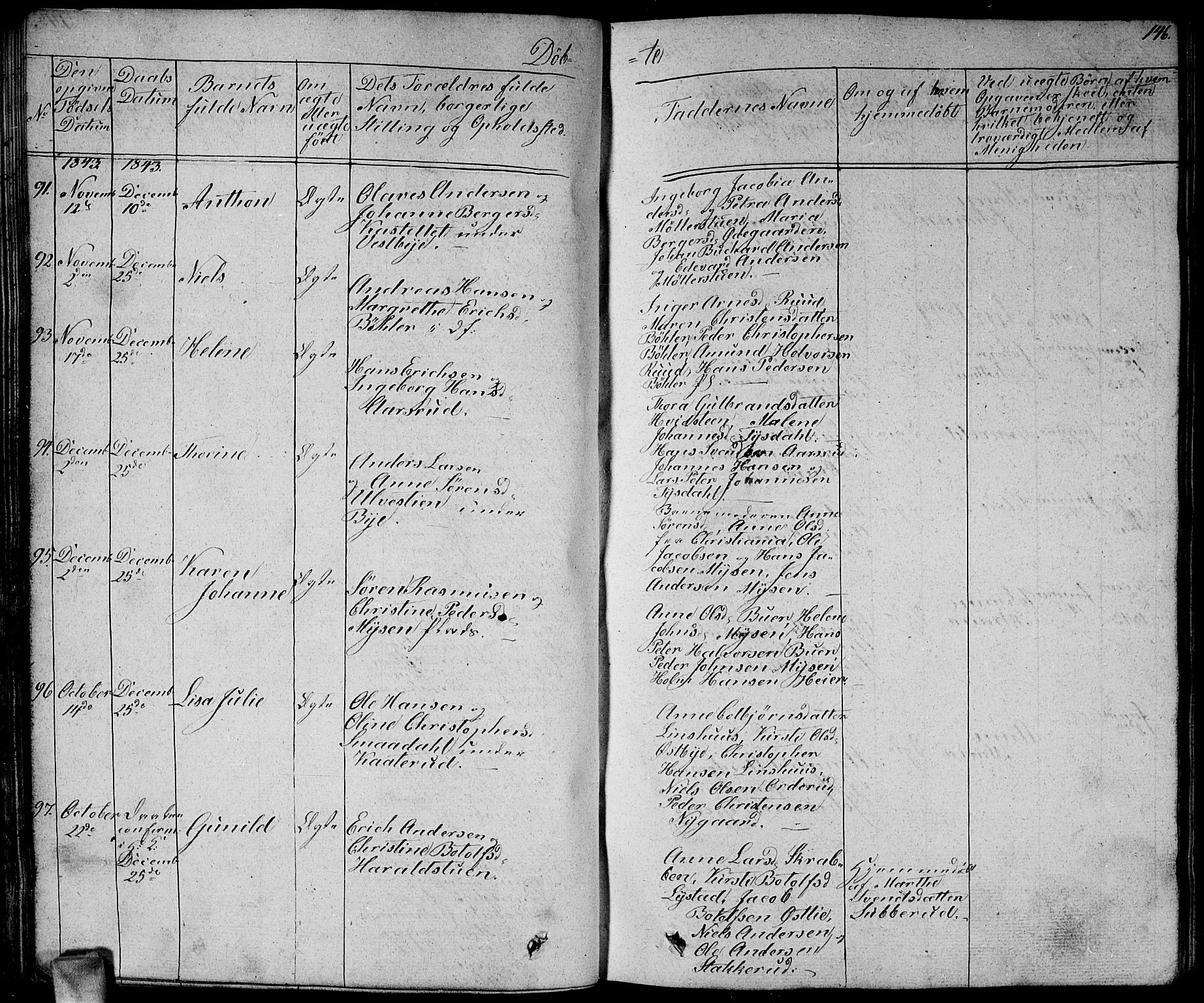 Enebakk prestekontor Kirkebøker, SAO/A-10171c/G/Ga/L0003: Parish register (copy) no. I 3, 1833-1849, p. 146