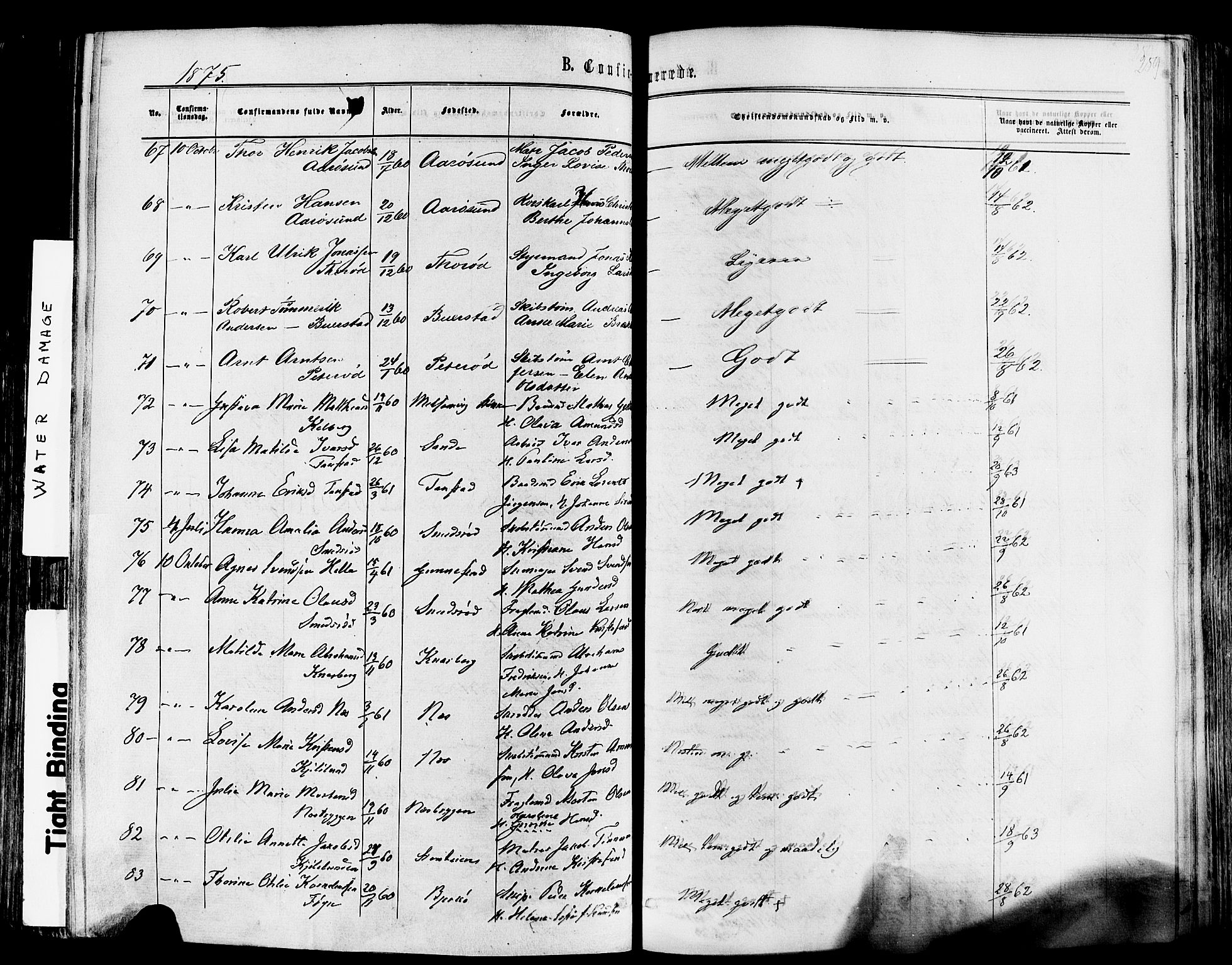 Nøtterøy kirkebøker, SAKO/A-354/F/Fa/L0007: Parish register (official) no. I 7, 1865-1877, p. 259