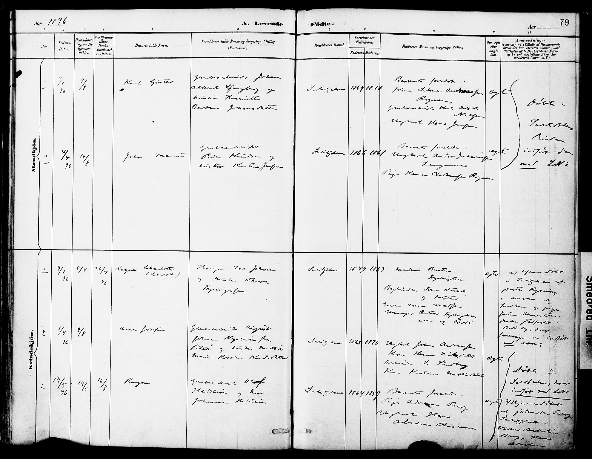 Ministerialprotokoller, klokkerbøker og fødselsregistre - Nordland, AV/SAT-A-1459/849/L0690: Parish register (official) no. 849A02, 1890-1897, p. 79