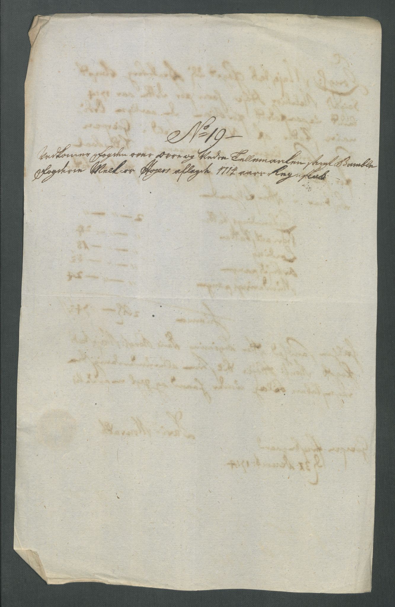 Rentekammeret inntil 1814, Reviderte regnskaper, Fogderegnskap, RA/EA-4092/R36/L2126: Fogderegnskap Øvre og Nedre Telemark og Bamble, 1714, p. 252