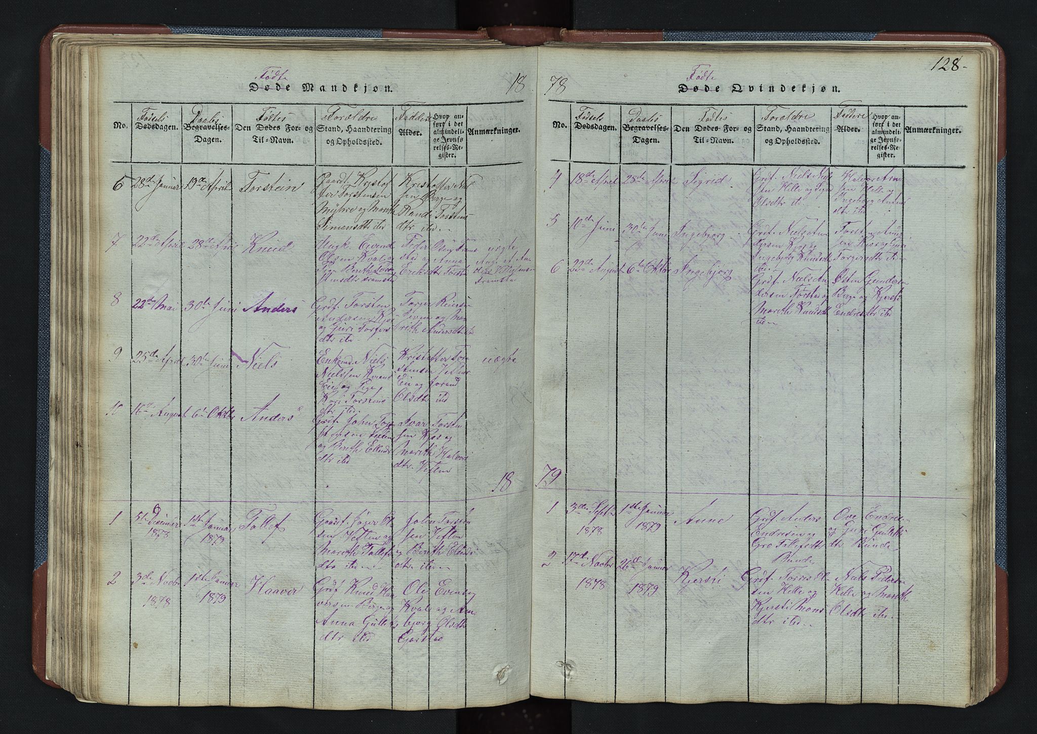 Vang prestekontor, Valdres, SAH/PREST-140/H/Hb/L0003: Parish register (copy) no. 3, 1814-1892, p. 128
