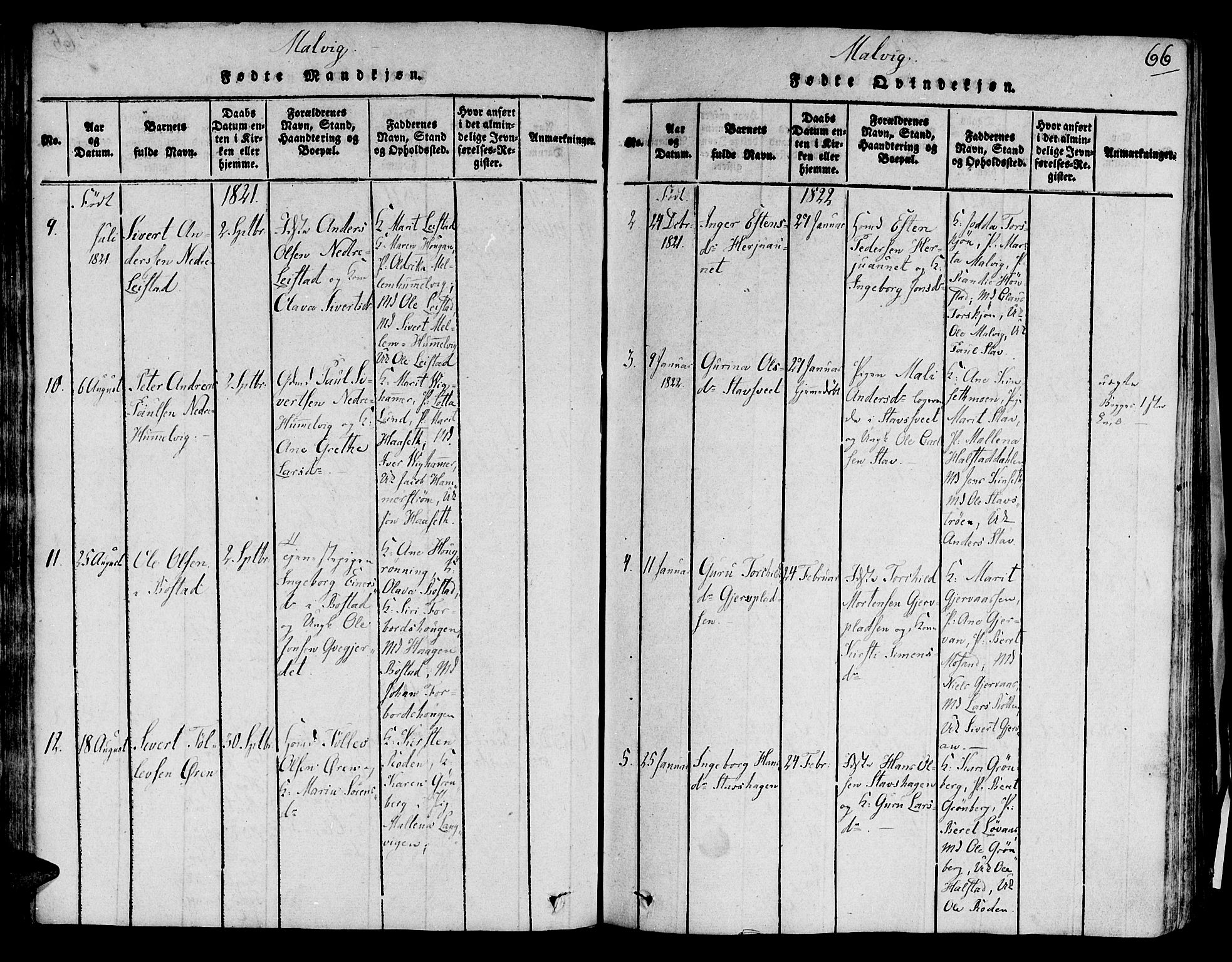 Ministerialprotokoller, klokkerbøker og fødselsregistre - Sør-Trøndelag, SAT/A-1456/606/L0284: Parish register (official) no. 606A03 /2, 1819-1823, p. 66