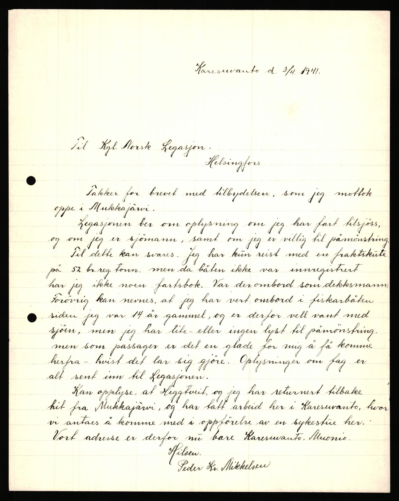 Forsvaret, Forsvarets krigshistoriske avdeling, AV/RA-RAFA-2017/Y/Ya/L0006: II-C-11-11,2 - Utenriksdepartementet.  Legasjonen i Helsingfors., 1940-1946, p. 498
