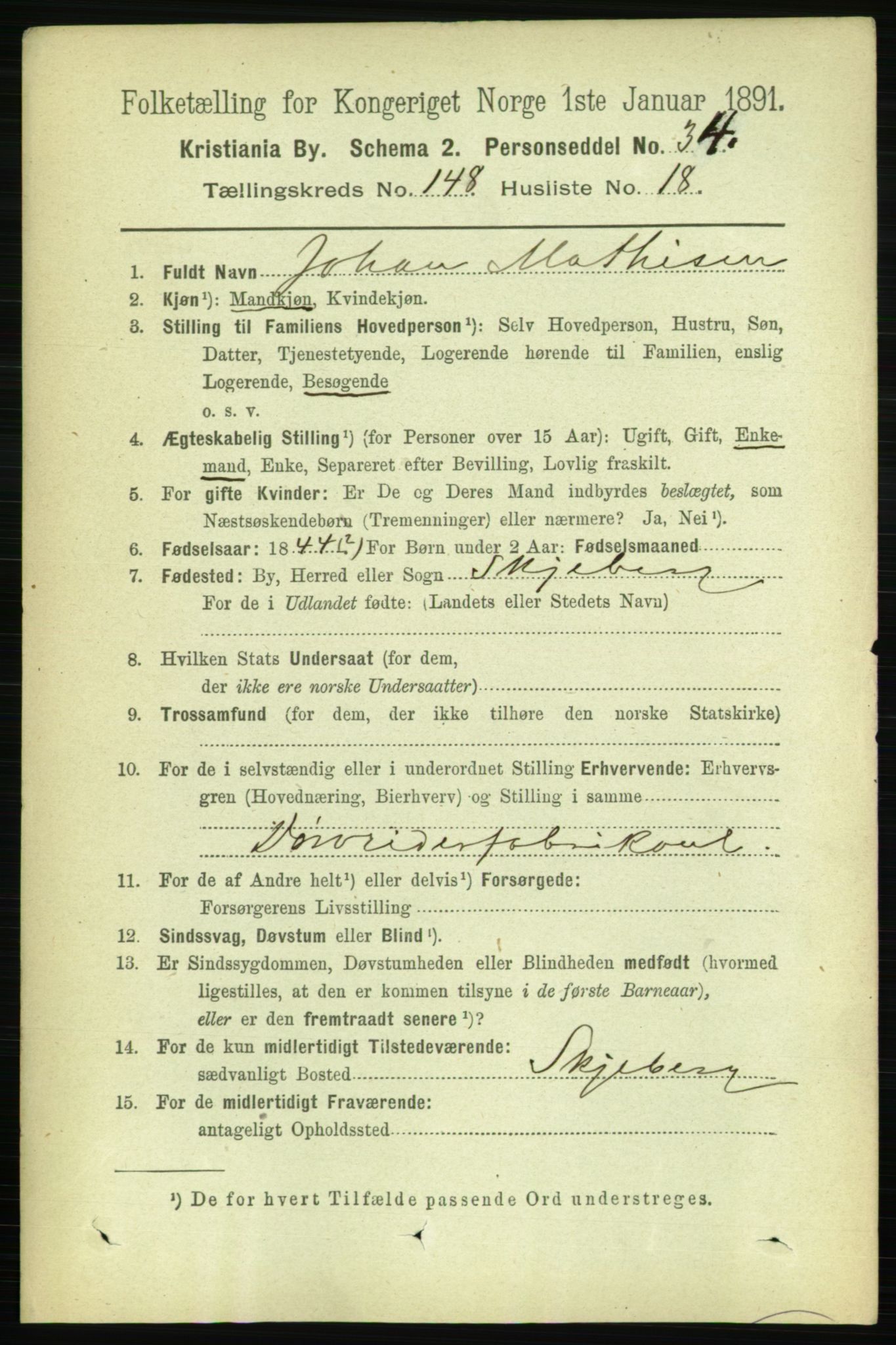 RA, 1891 census for 0301 Kristiania, 1891, p. 82562