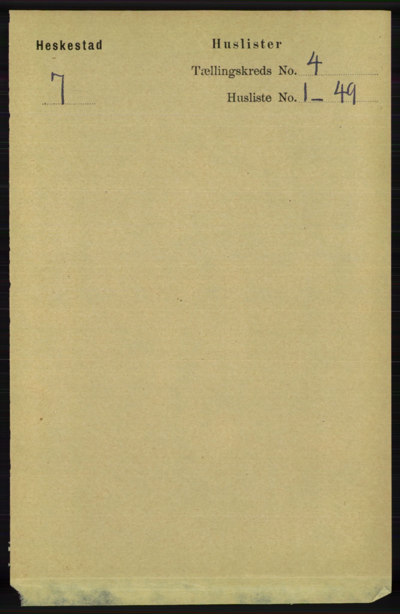 RA, 1891 census for 1113 Heskestad, 1891, p. 490
