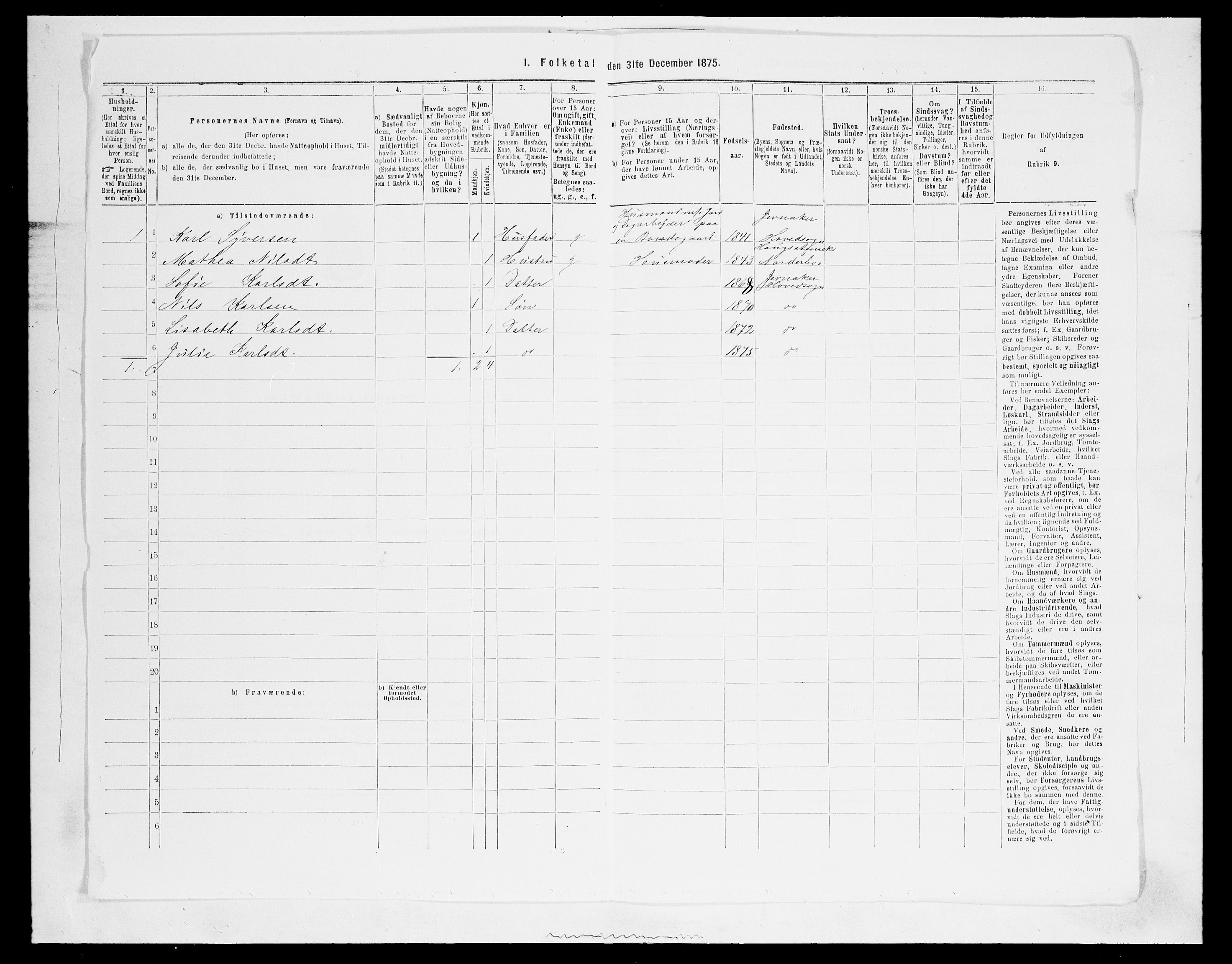 SAH, 1875 census for 0532P Jevnaker, 1875, p. 1492