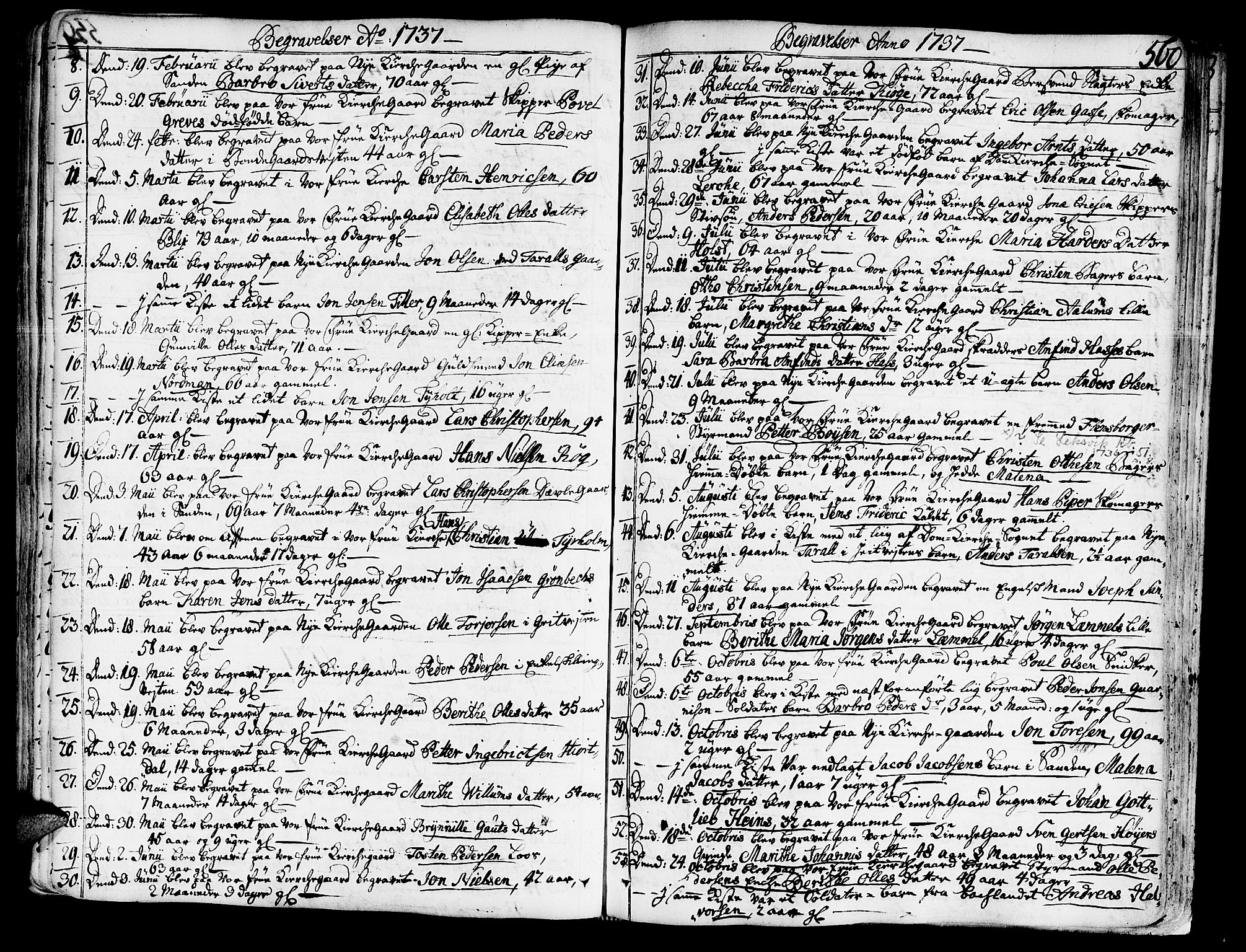 Ministerialprotokoller, klokkerbøker og fødselsregistre - Sør-Trøndelag, SAT/A-1456/602/L0103: Parish register (official) no. 602A01, 1732-1774, p. 560