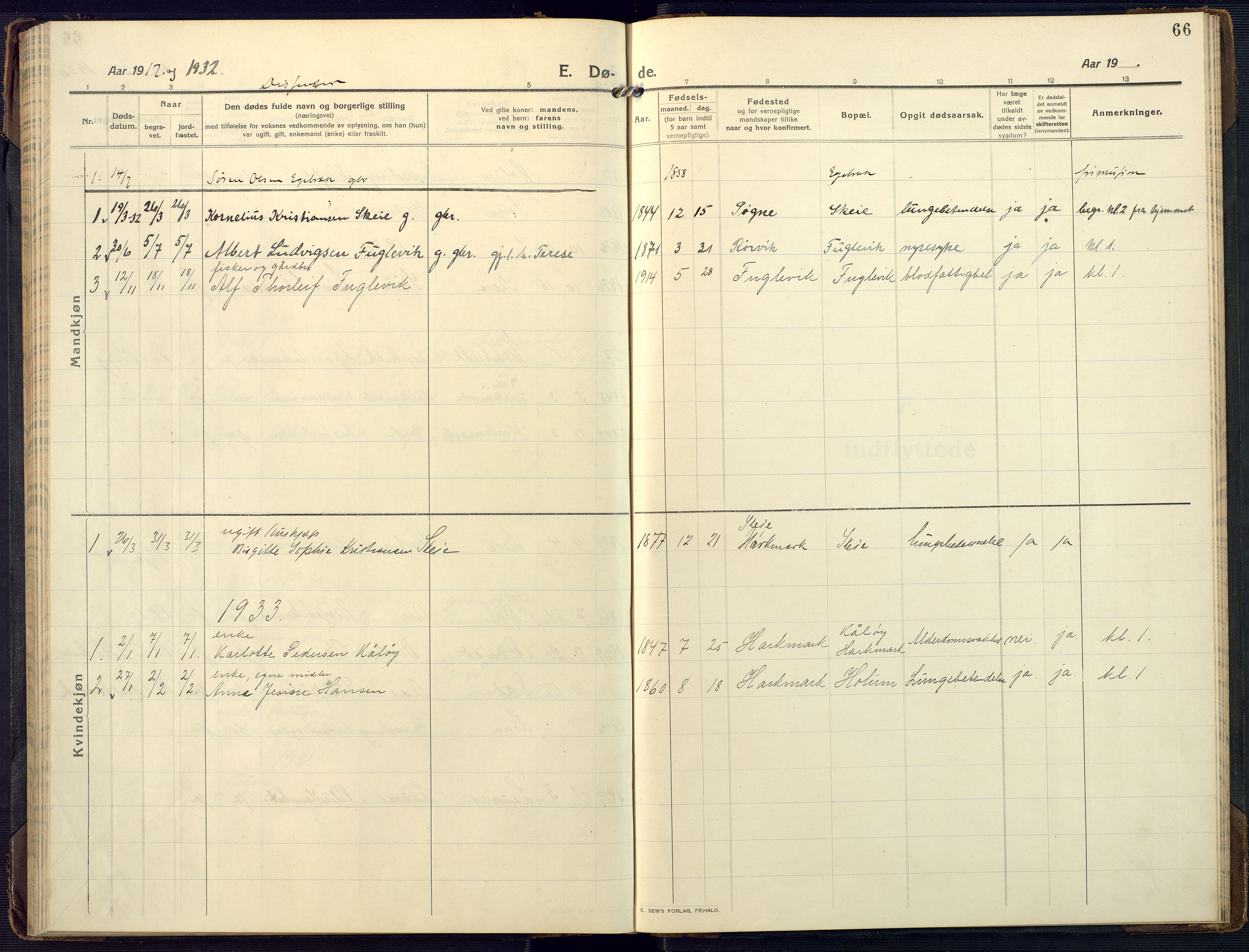 Mandal sokneprestkontor, AV/SAK-1111-0030/F/Fa/Fab/L0003: Parish register (official) no. A 3, 1913-1933, p. 66