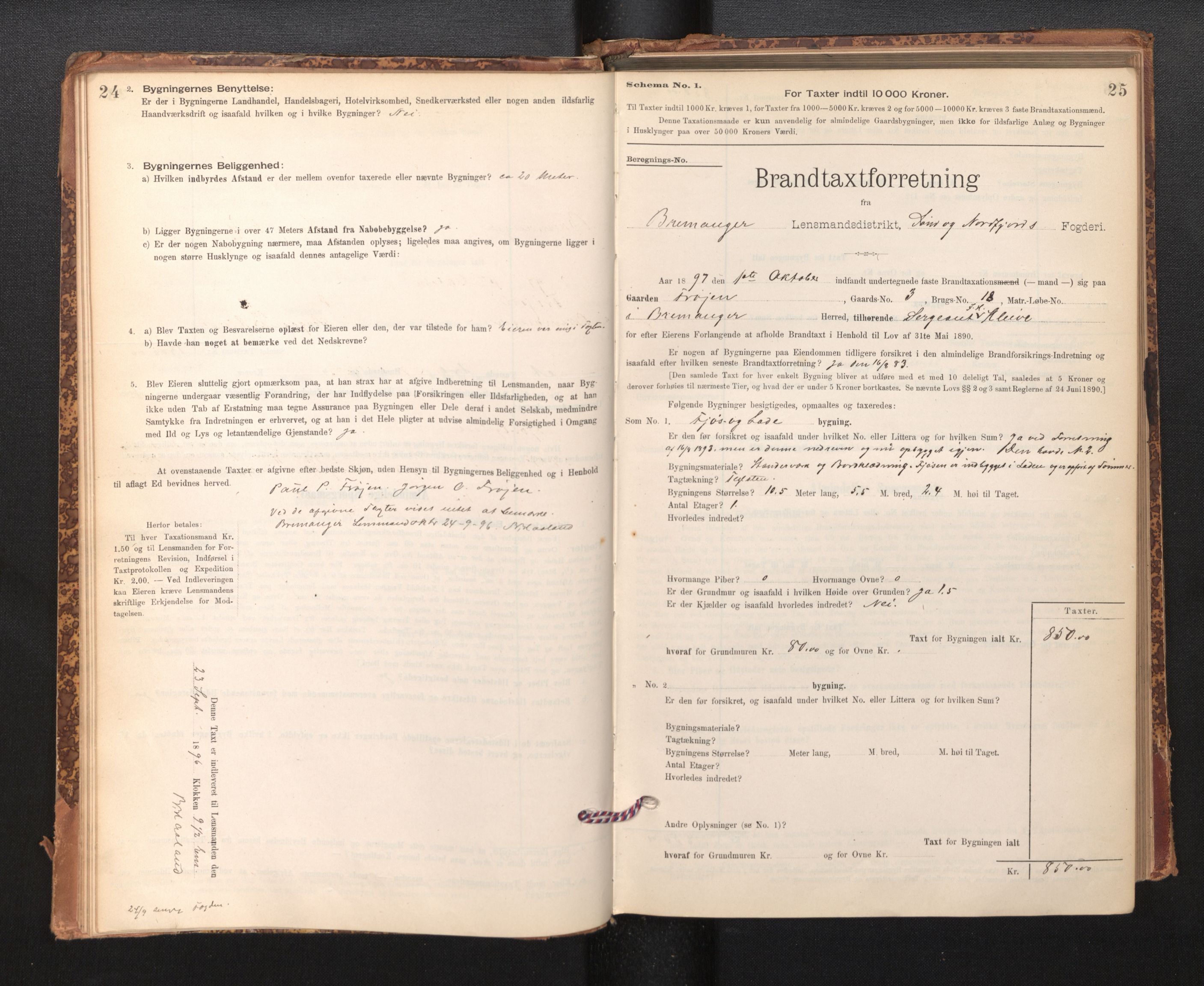 Lensmannen i Bremanger, SAB/A-26701/0012/L0007: Branntakstprotokoll, skjematakst, 1895-1936, p. 24-25