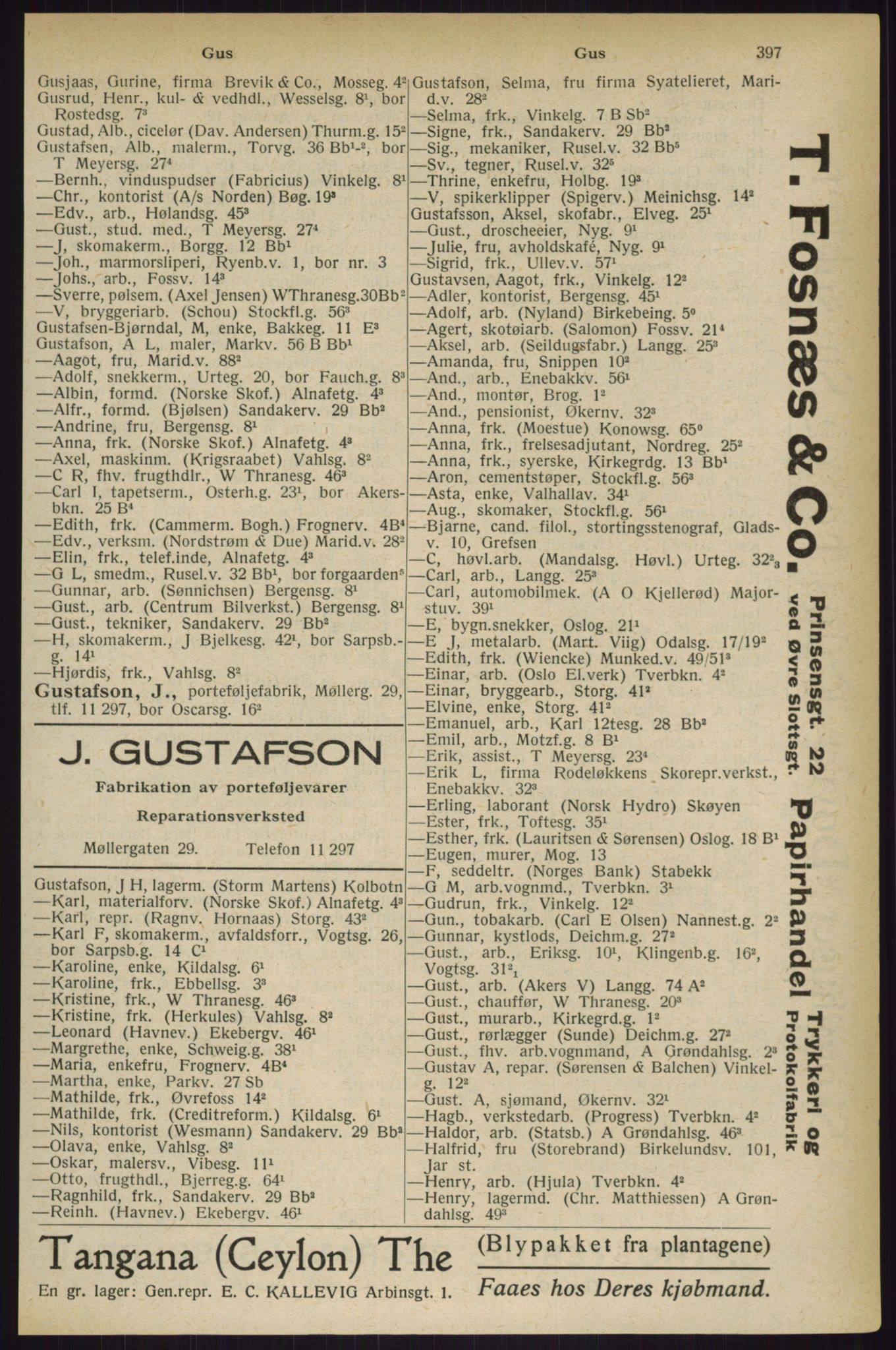Kristiania/Oslo adressebok, PUBL/-, 1927, p. 397