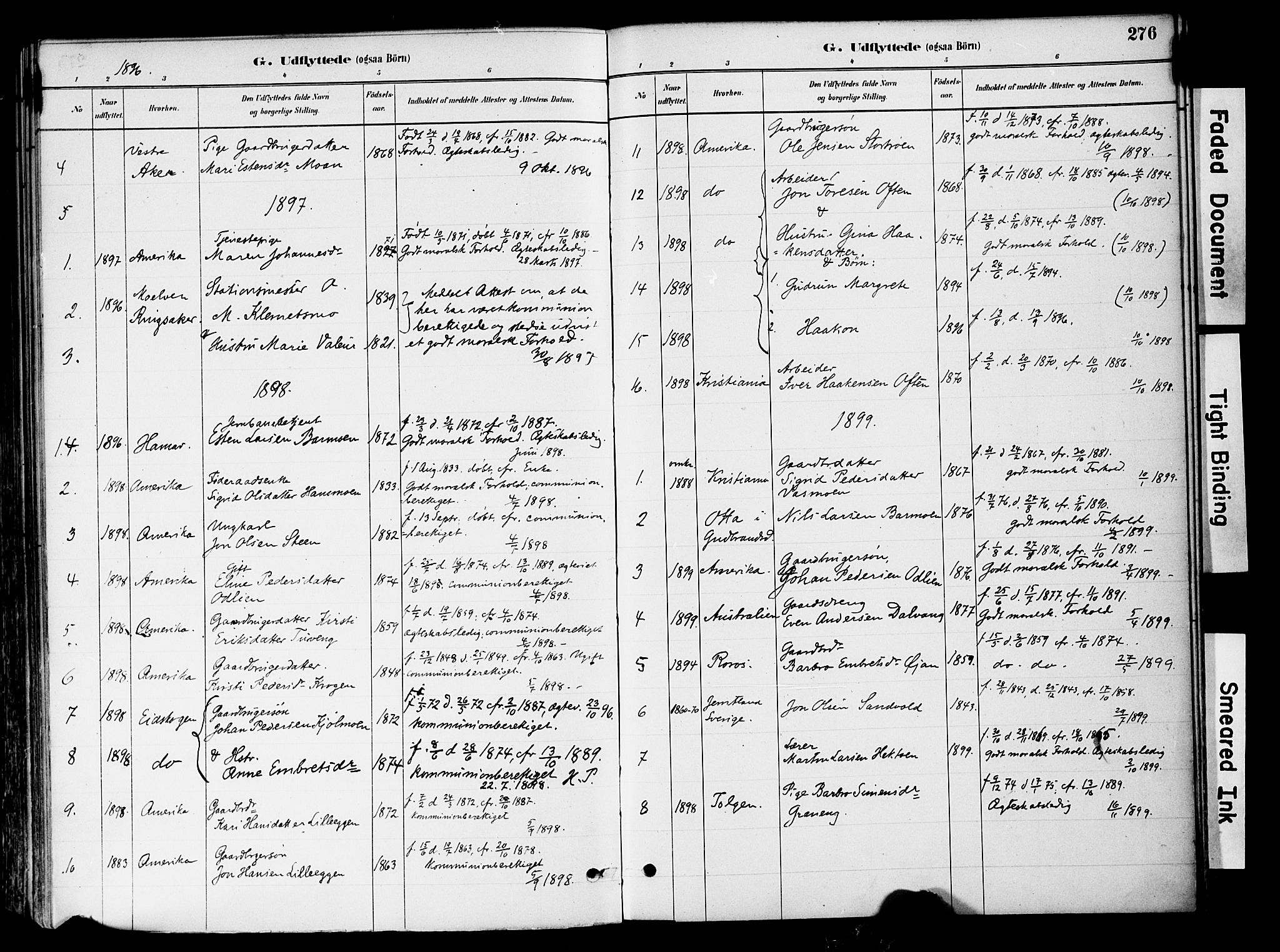 Tynset prestekontor, SAH/PREST-058/H/Ha/Haa/L0022: Parish register (official) no. 22, 1880-1899, p. 276