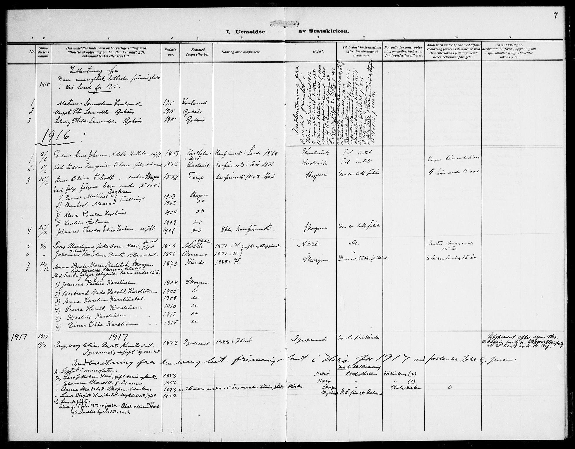 Ministerialprotokoller, klokkerbøker og fødselsregistre - Møre og Romsdal, AV/SAT-A-1454/507/L0076: Parish register (official) no. 507A11, 1893-1925, p. 7