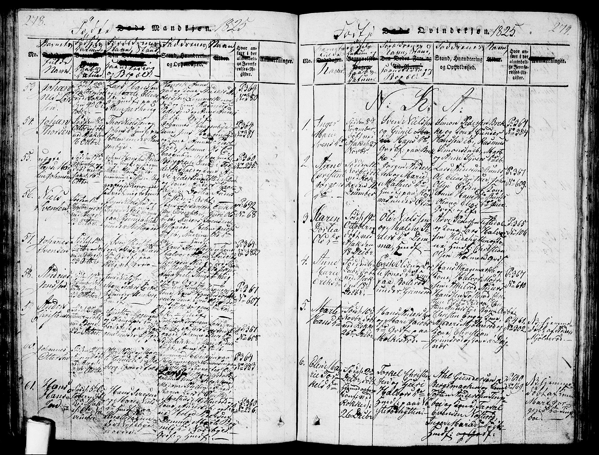 Berg prestekontor Kirkebøker, SAO/A-10902/G/Ga/L0001: Parish register (copy) no. I 1, 1815-1832, p. 278-279