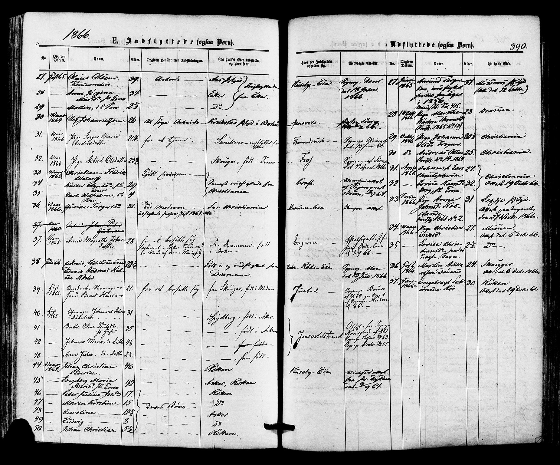 Lier kirkebøker, AV/SAKO-A-230/F/Fa/L0013: Parish register (official) no. I 13, 1865-1874, p. 390