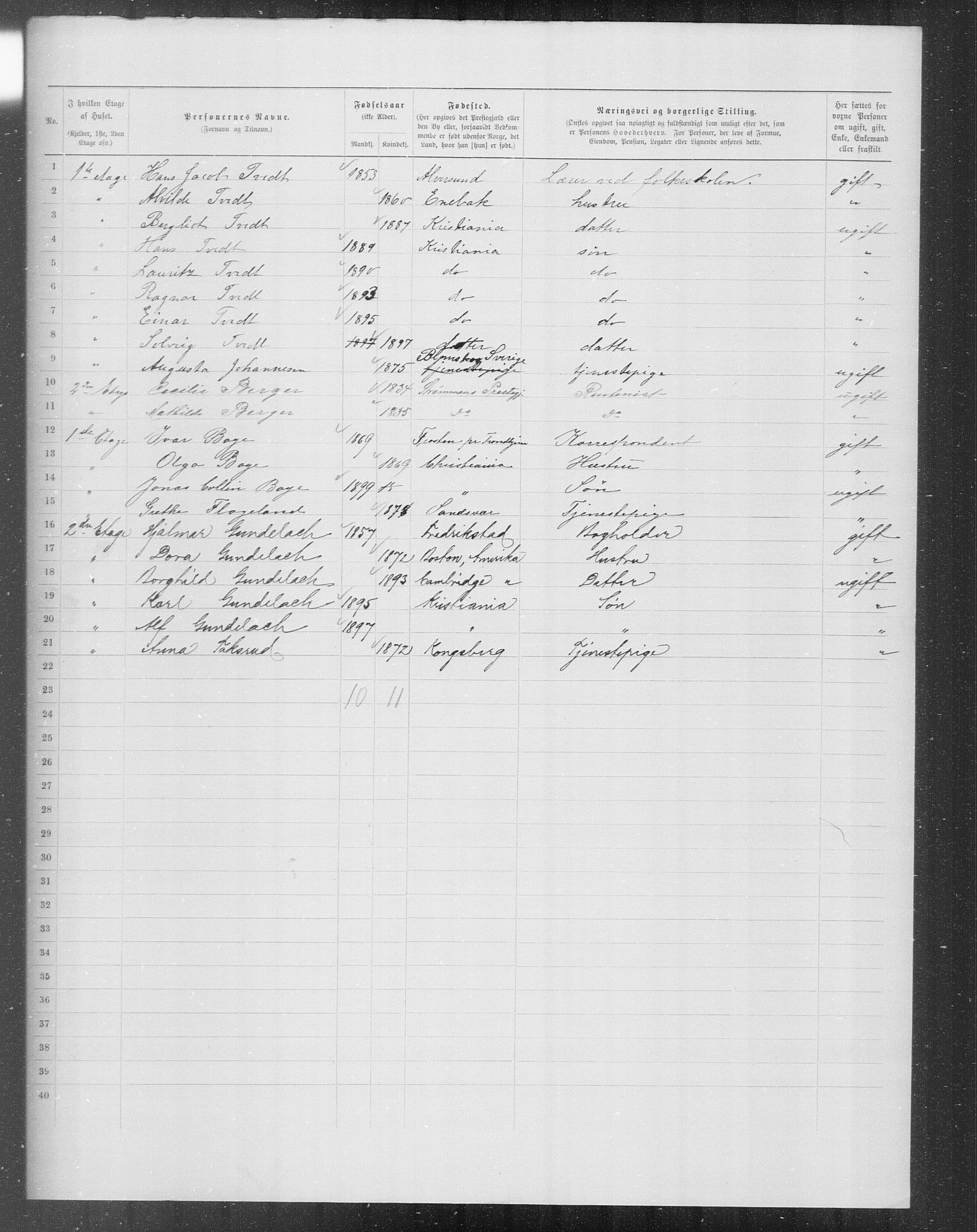 OBA, Municipal Census 1899 for Kristiania, 1899, p. 7677